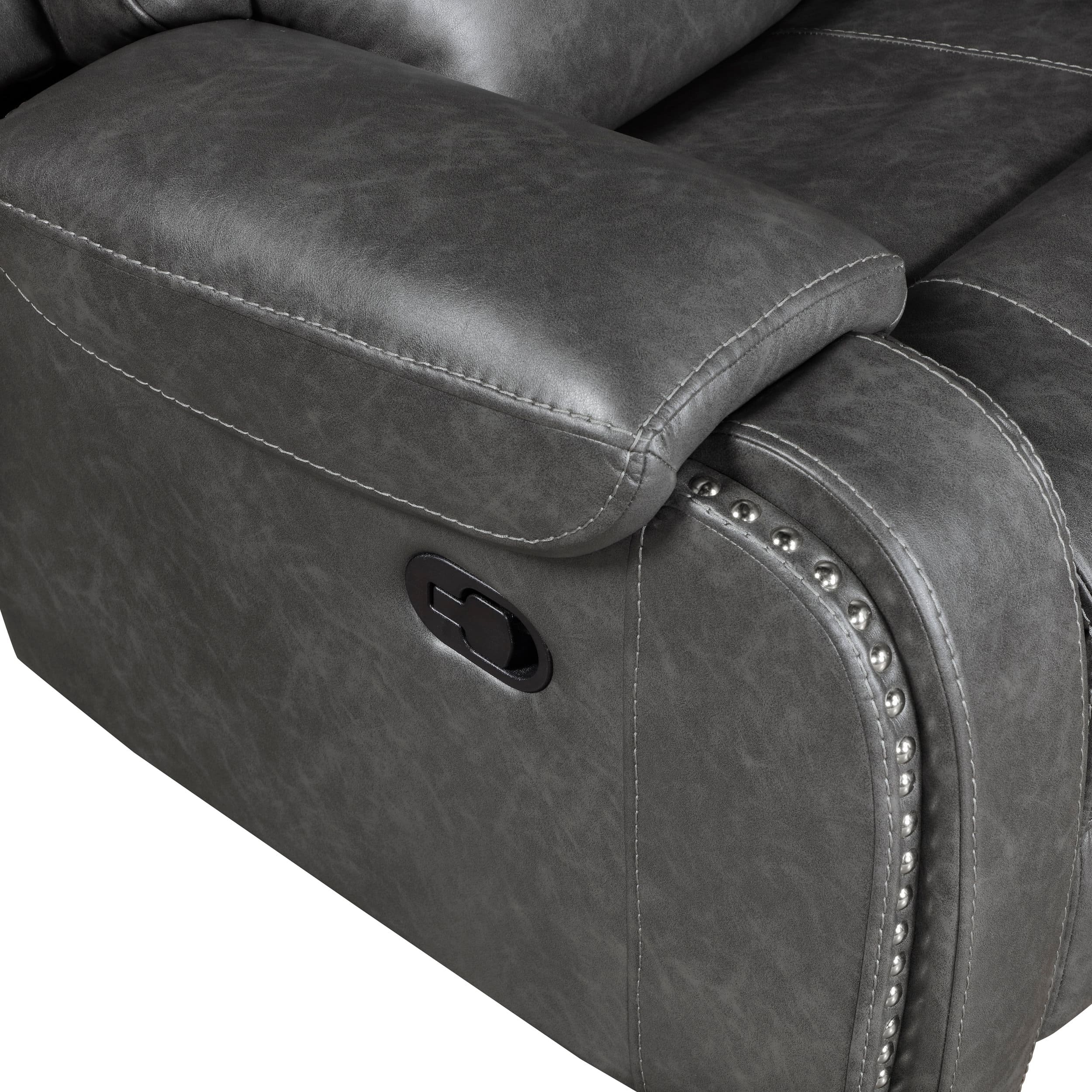 Newnan Faux Leather Double Reclining Living Room Set