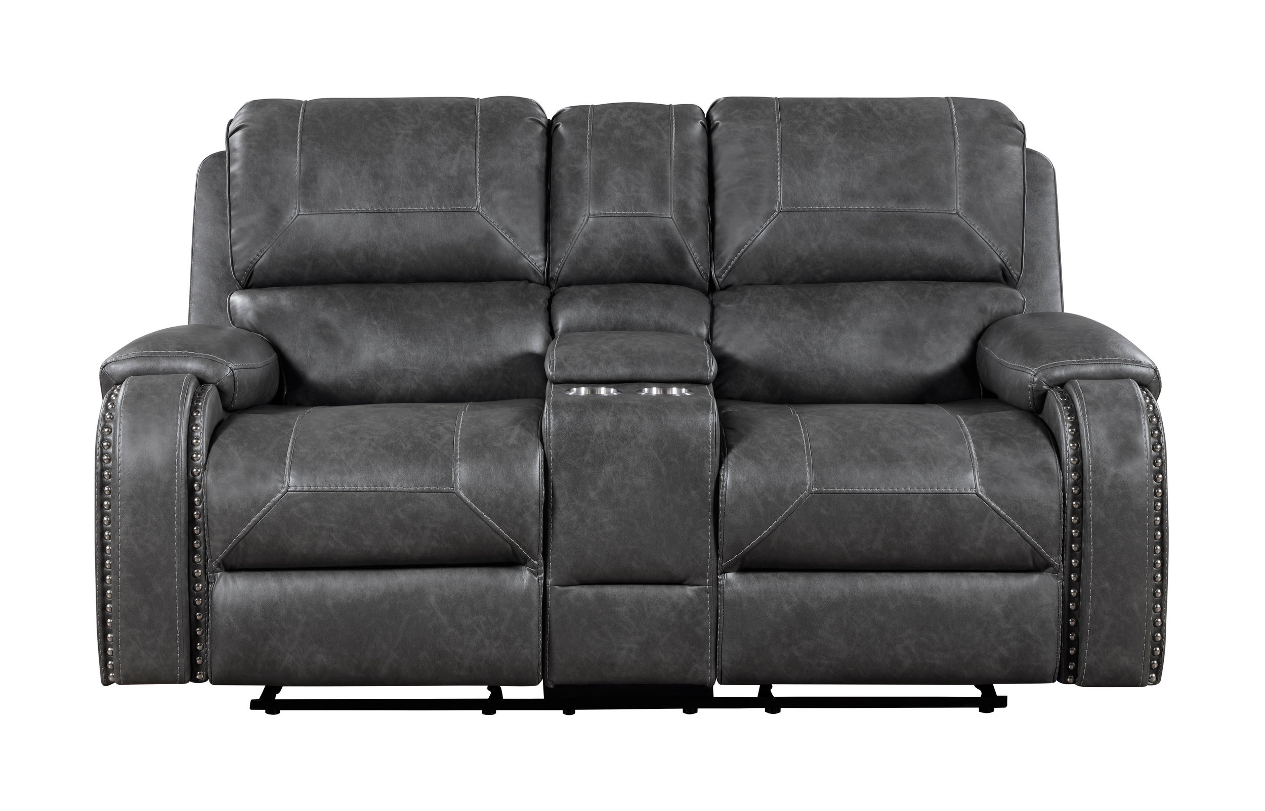 Newnan Faux Leather Double Reclining Living Room Set