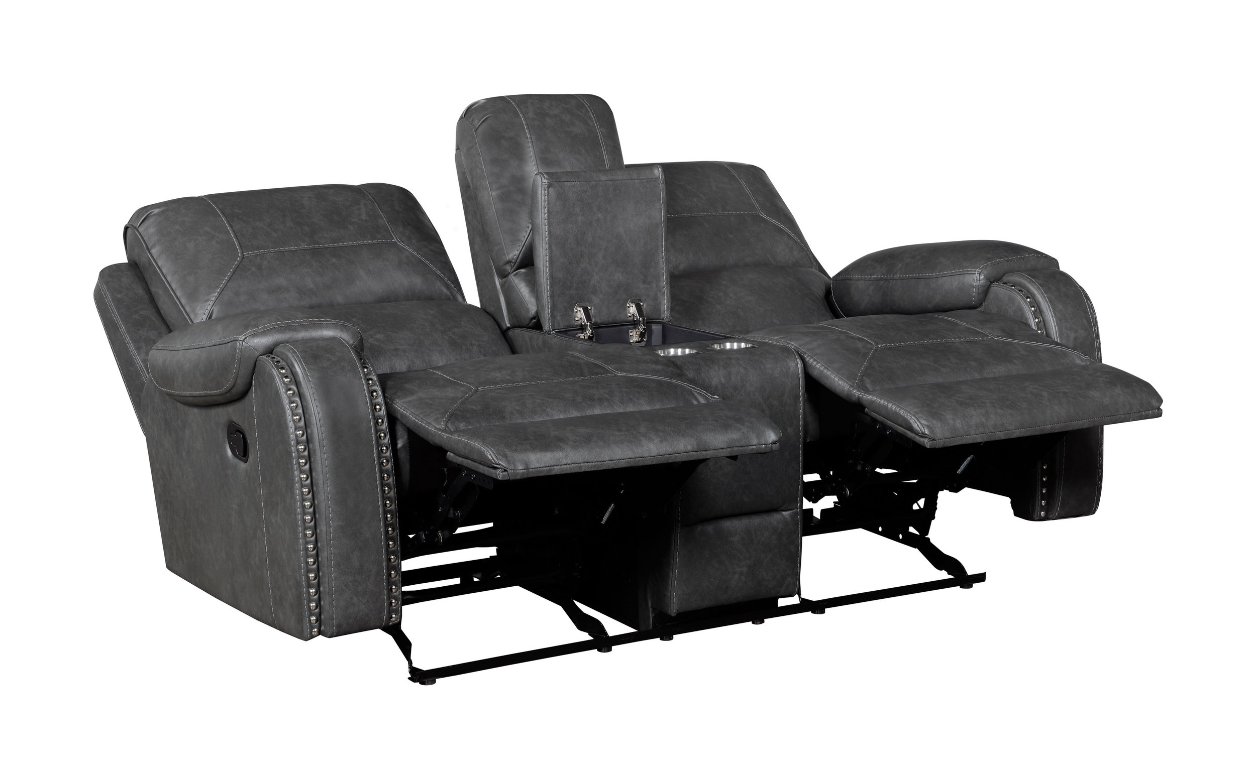 Newnan Faux Leather Double Reclining Living Room Set