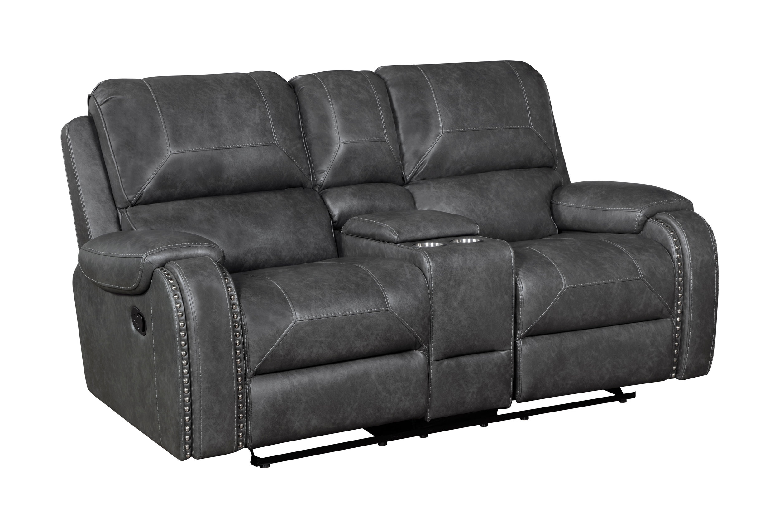 Newnan Faux Leather Double Reclining Living Room Set