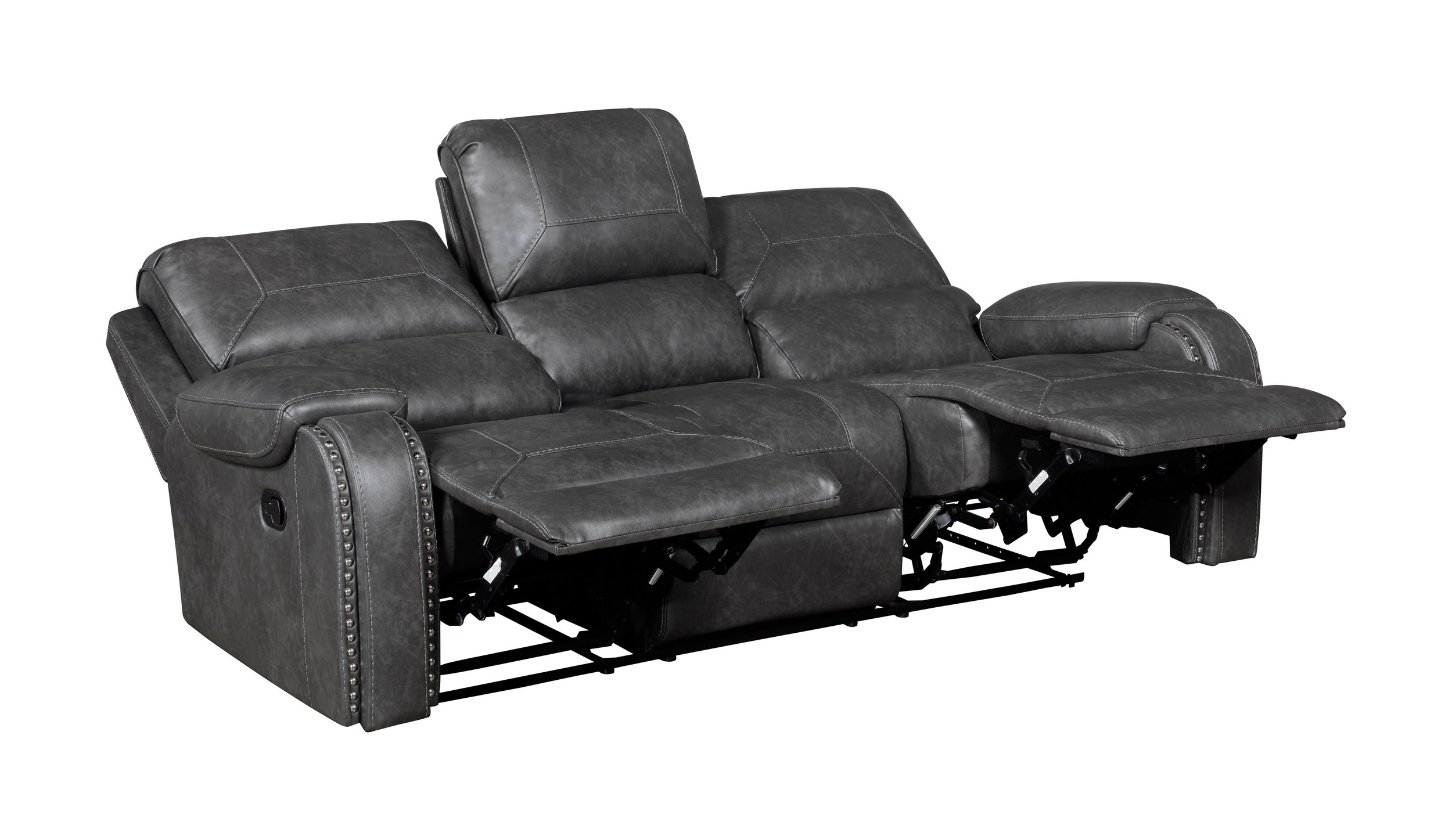 Newnan Faux Leather Double Reclining Sofa