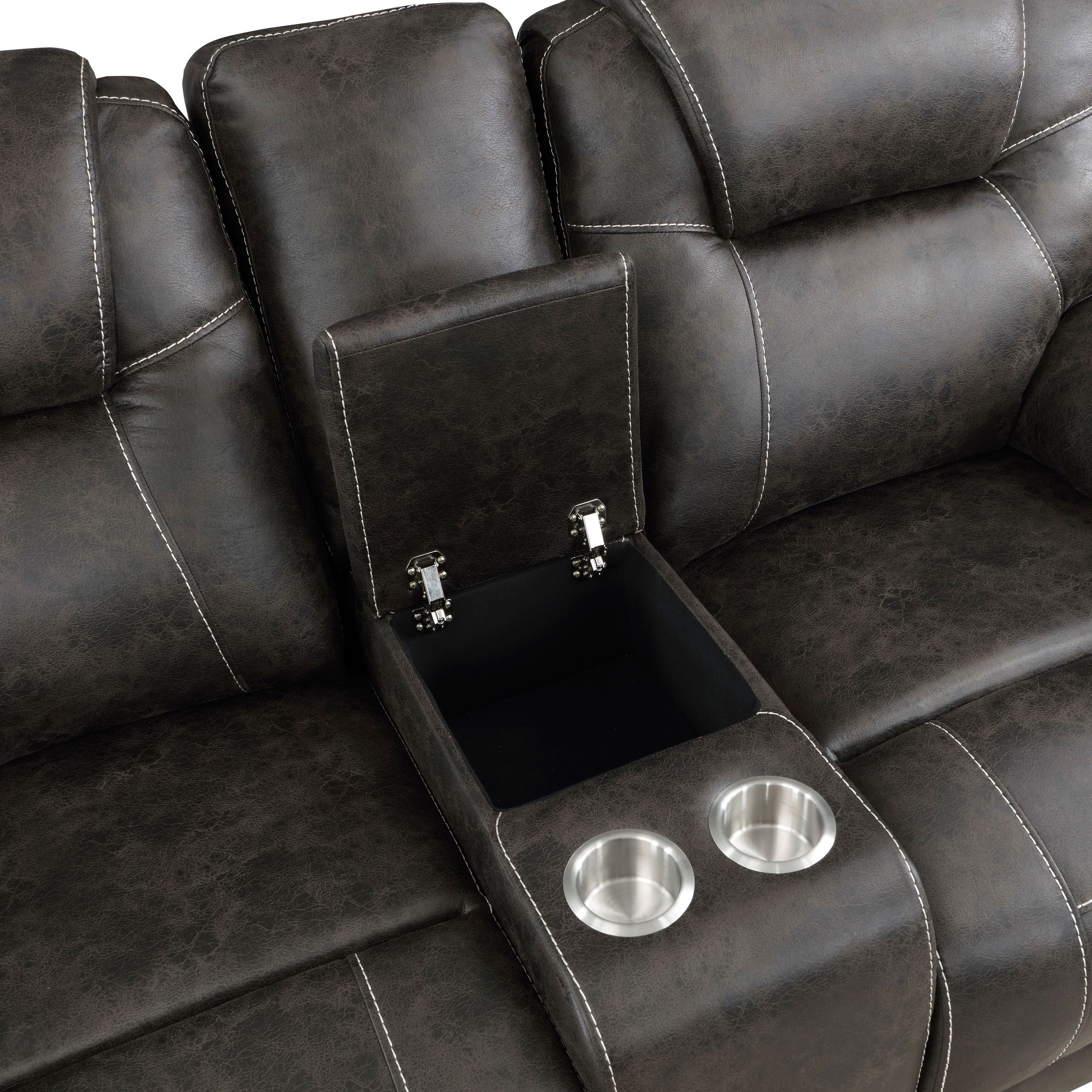 Gainesville Microfiber Double Reclining Living Room Set