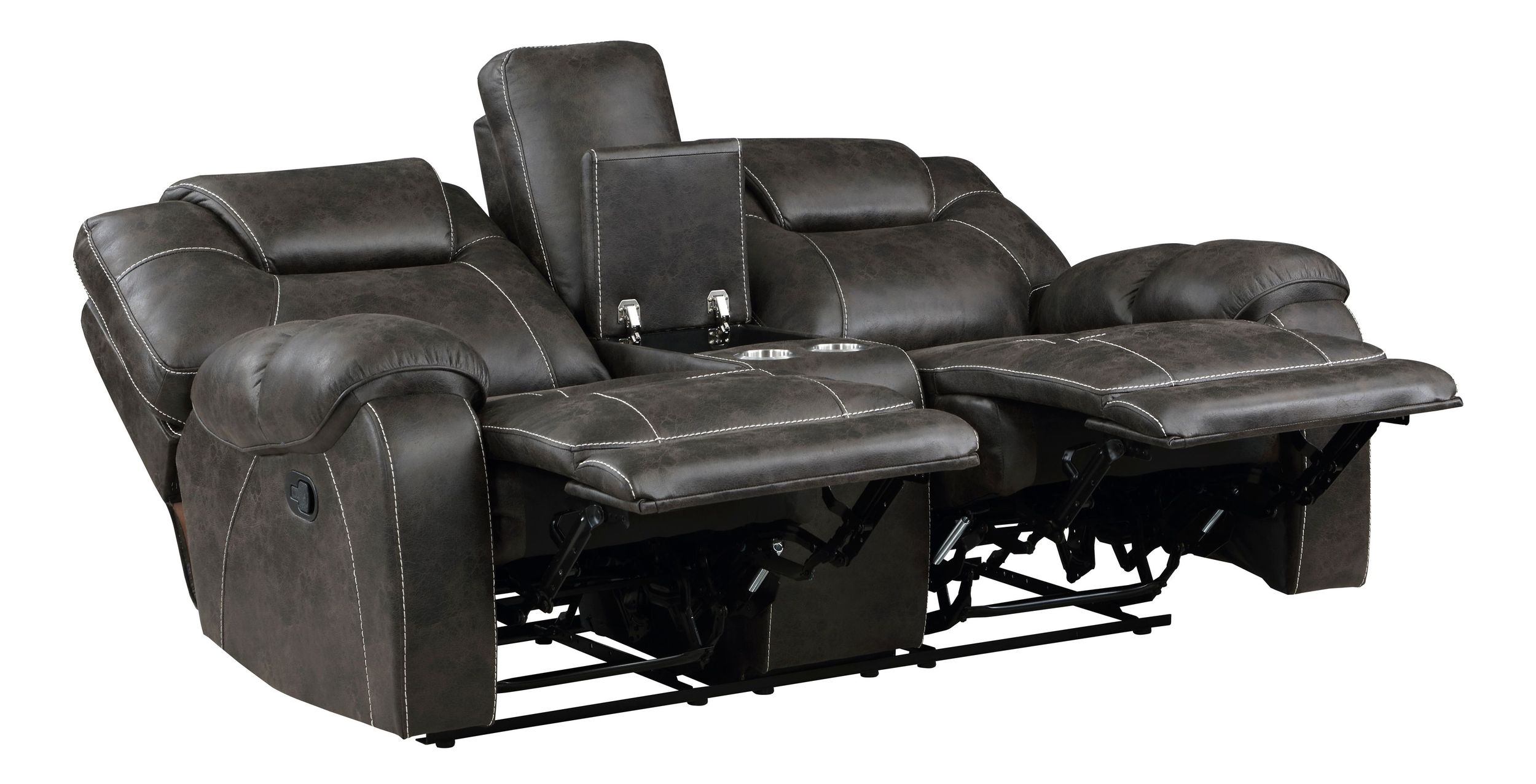 Gainesville Microfiber Double Reclining Living Room Set