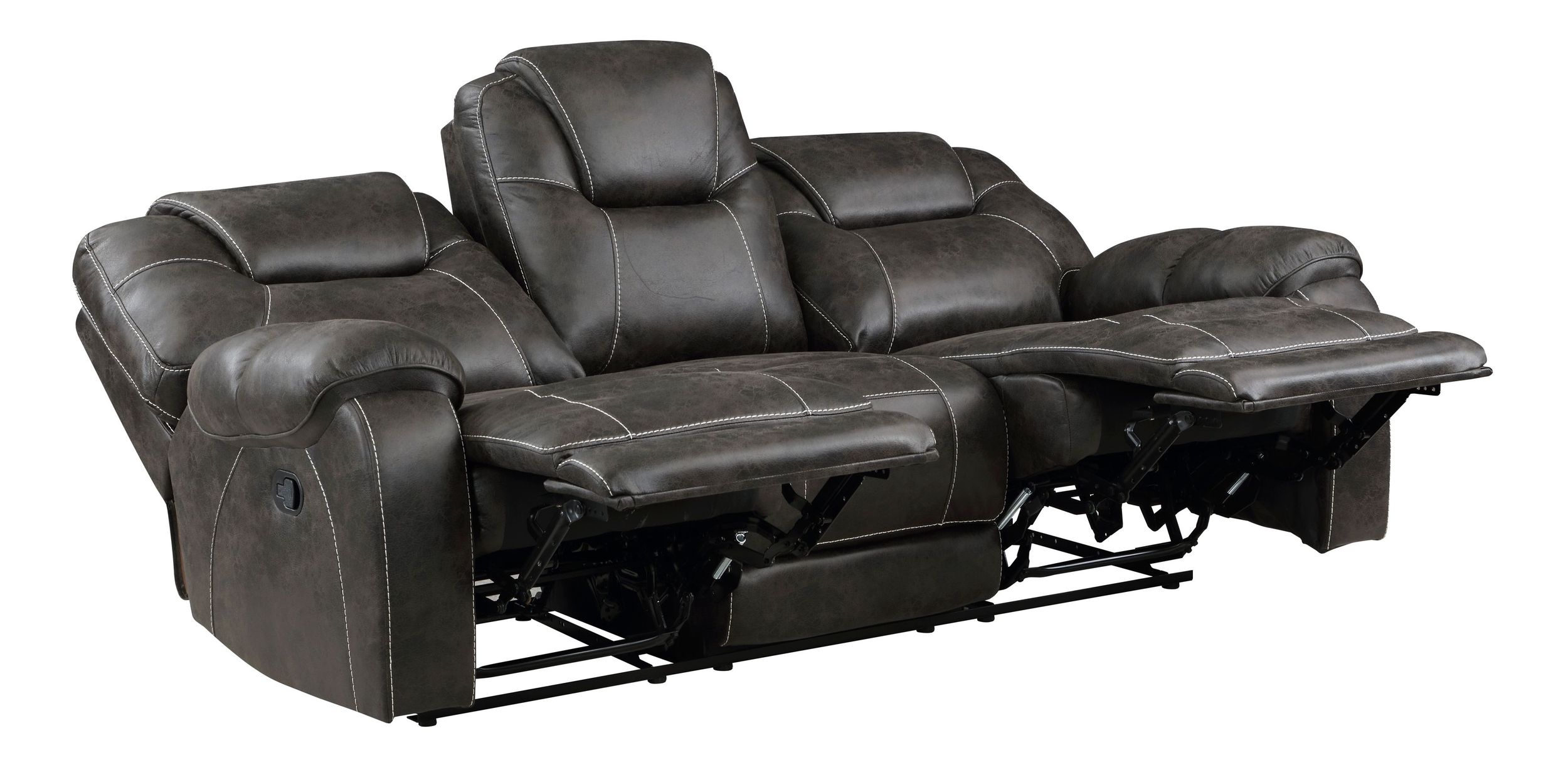 Gainesville Microfiber Double Reclining Living Room Set