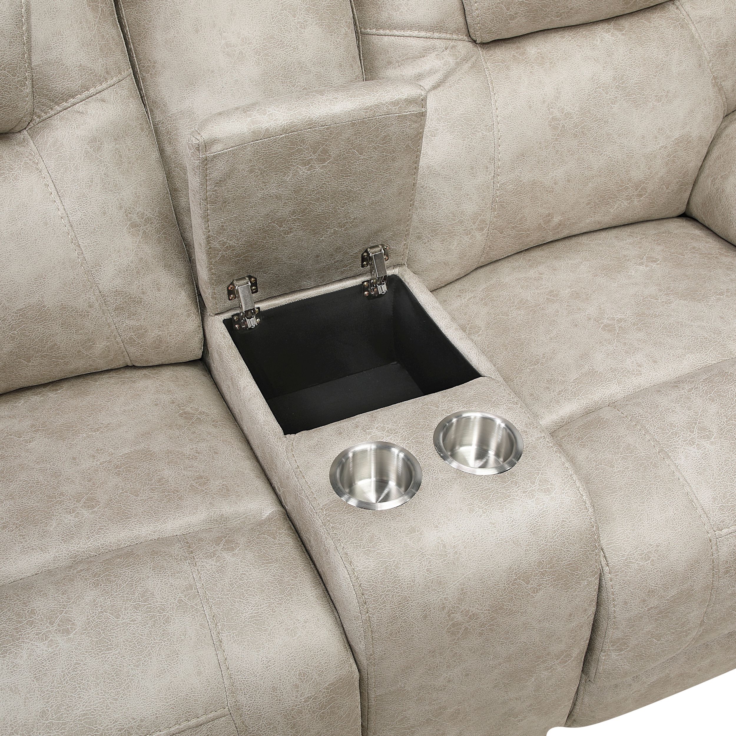 Gainesville Microfiber Double Reclining Loveseat with Center Console