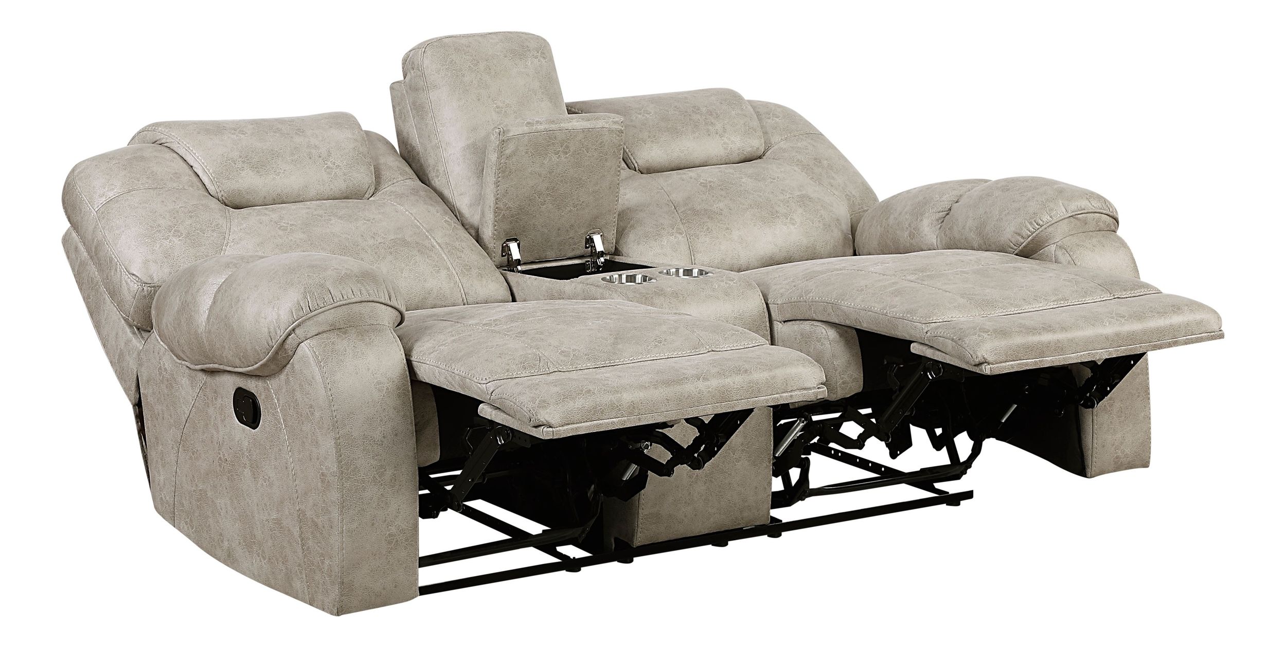 Gainesville Microfiber Double Reclining Living Room Set