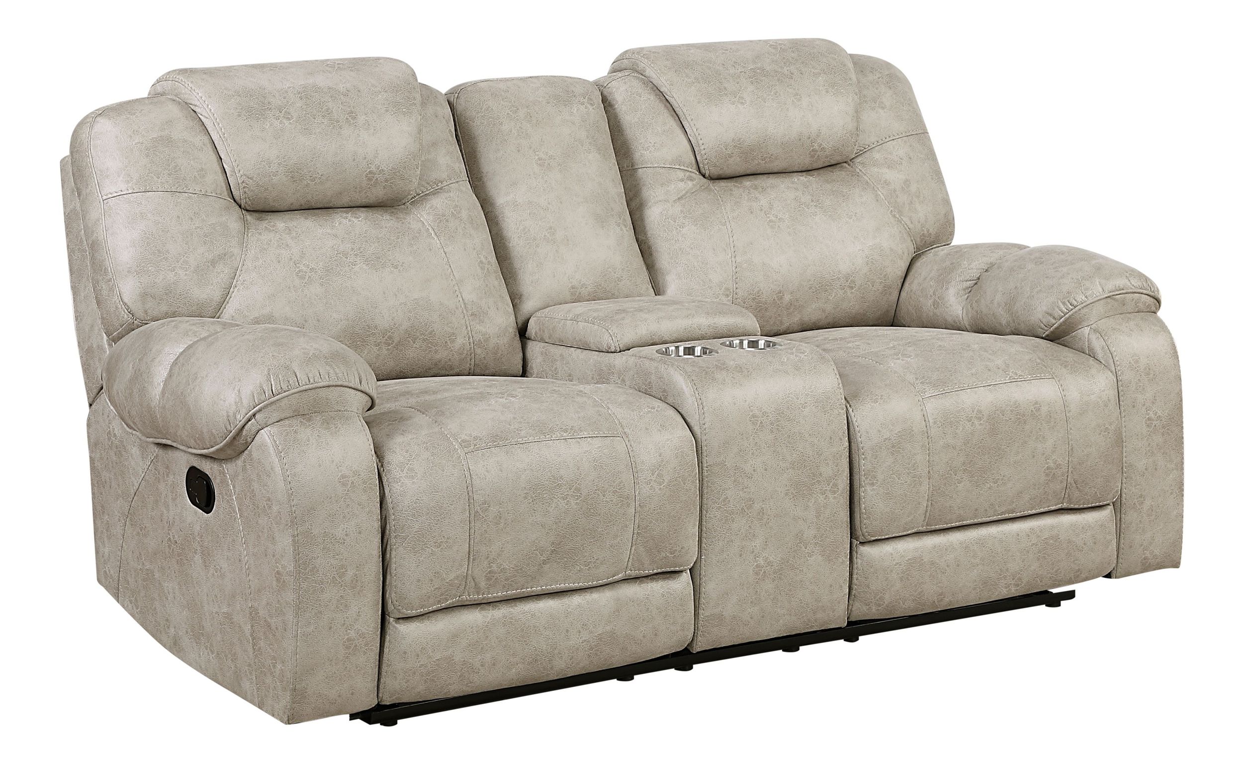 Gainesville Microfiber Double Reclining Loveseat with Center Console