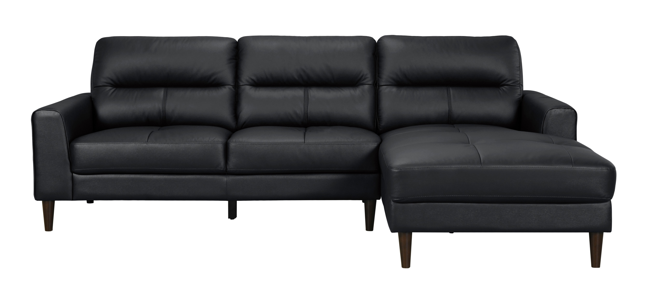 Lewes Leather 2‑Piece Sectional Sofa with Right Chaise