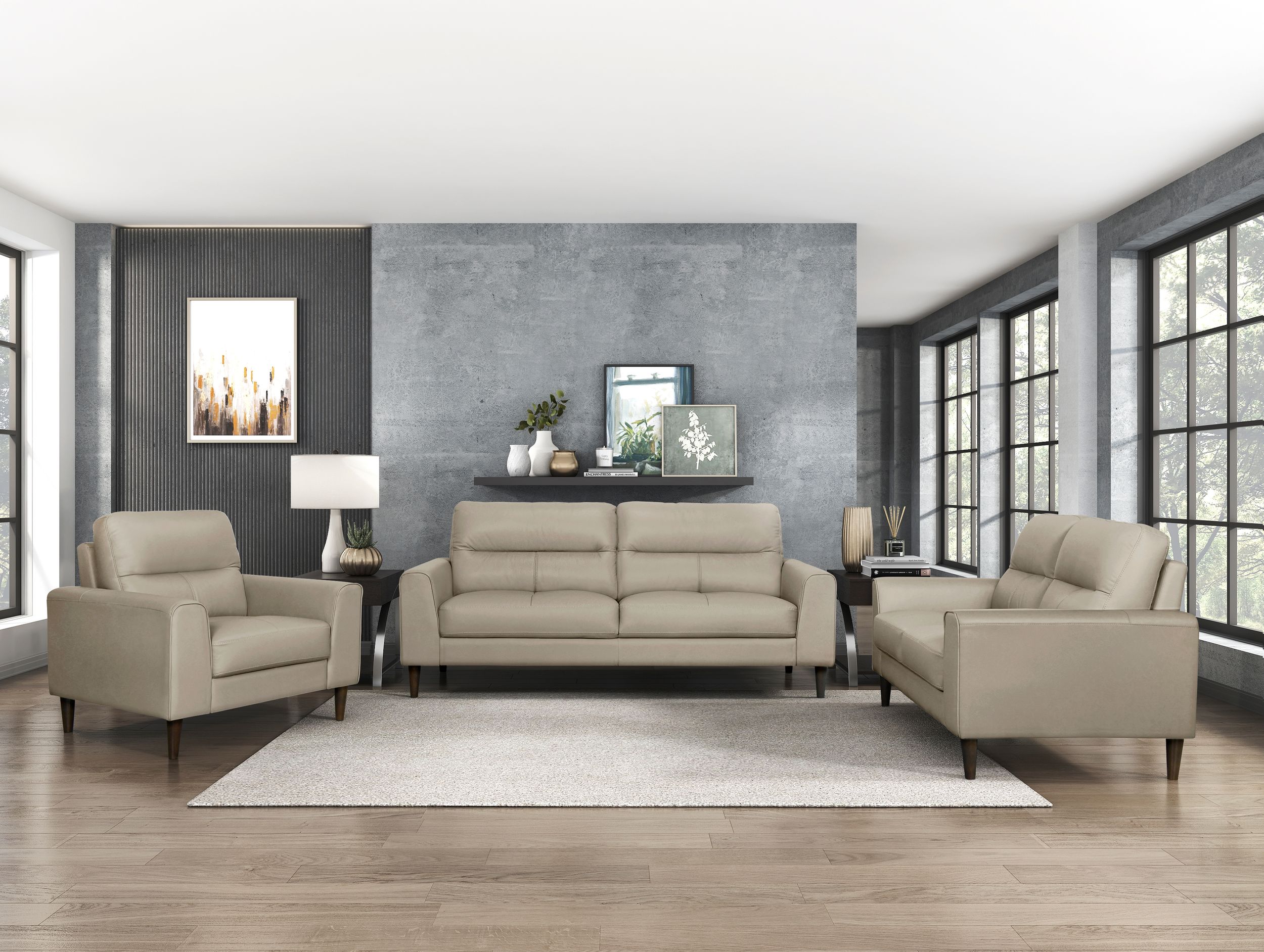 Lewes Leather Living Room Set