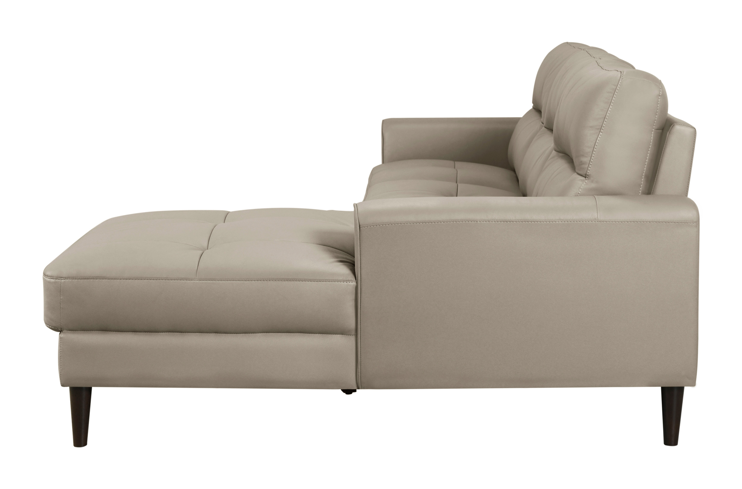 Lewes Leather 2-Piece Sectional Sofa with Right Chaise