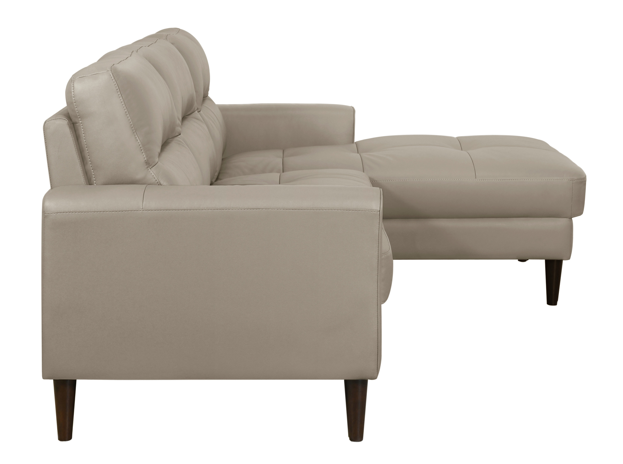 Lewes Leather 2-Piece Sectional Sofa with Right Chaise