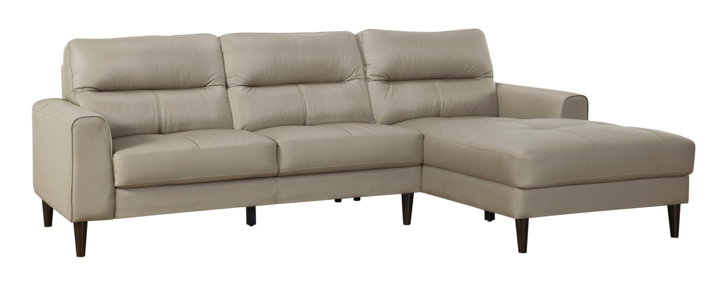 Lewes Leather 2-Piece Sectional Sofa with Right Chaise