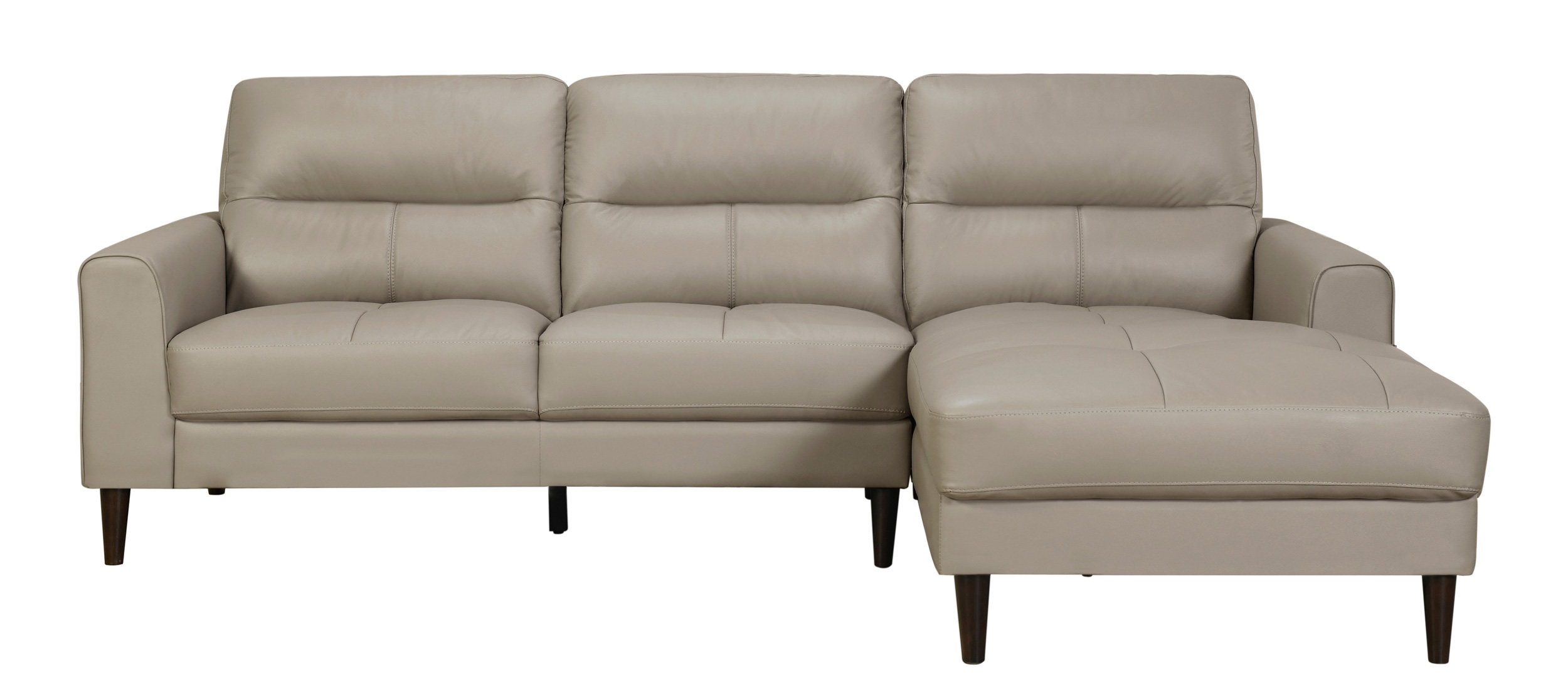 Lewes Leather 2-Piece Sectional Sofa with Right Chaise