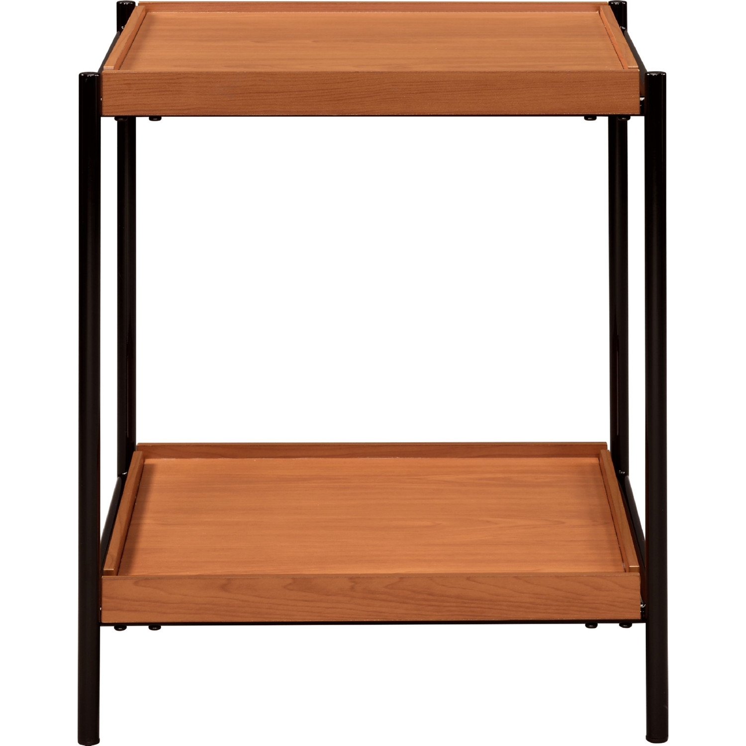 Oaken Wood Sqaure Storage End Table