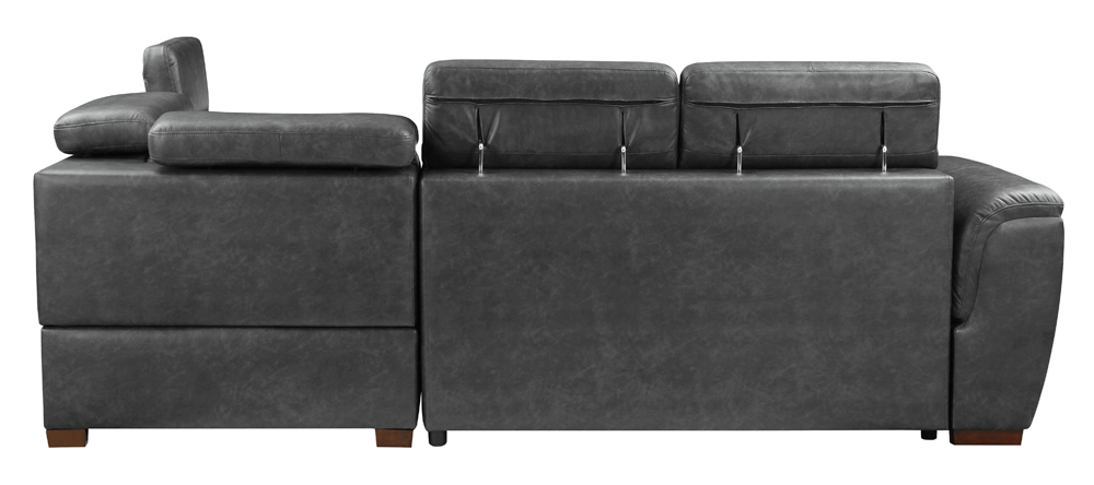 Barre Faux Leather 2‑Piece Sectional with Pull‑out Bed & Right Chaise