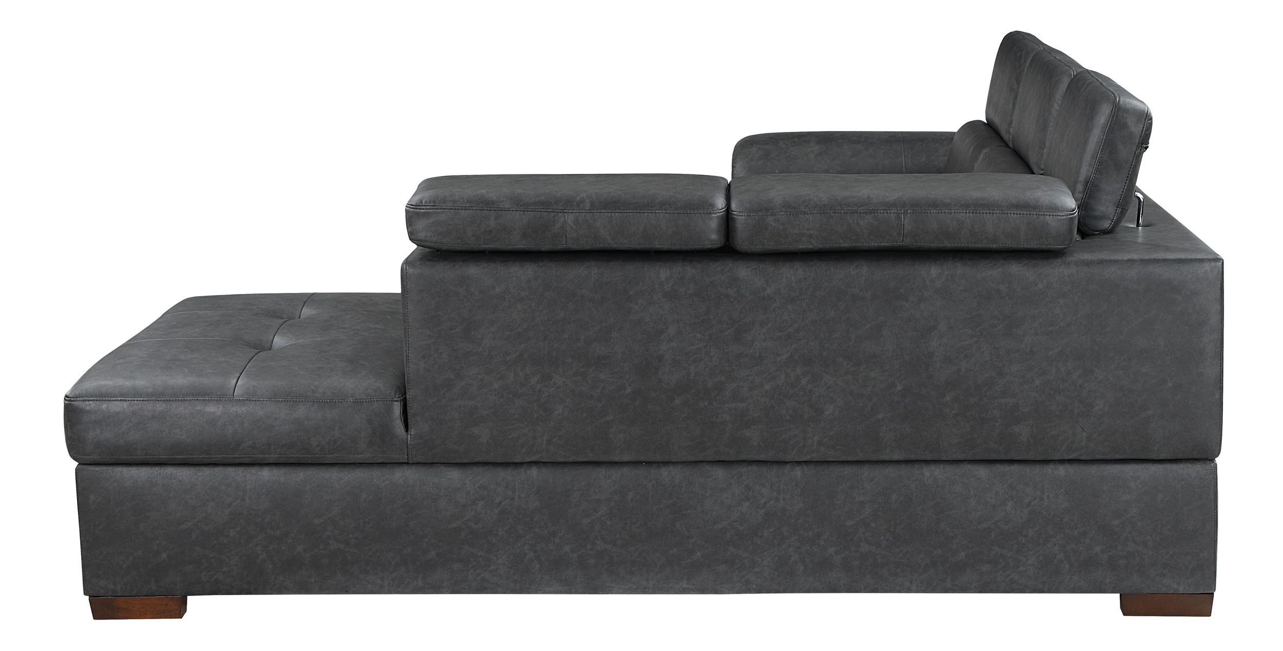 Barre Faux Leather 2‑Piece Sectional with Pull‑out Bed & Right Chaise