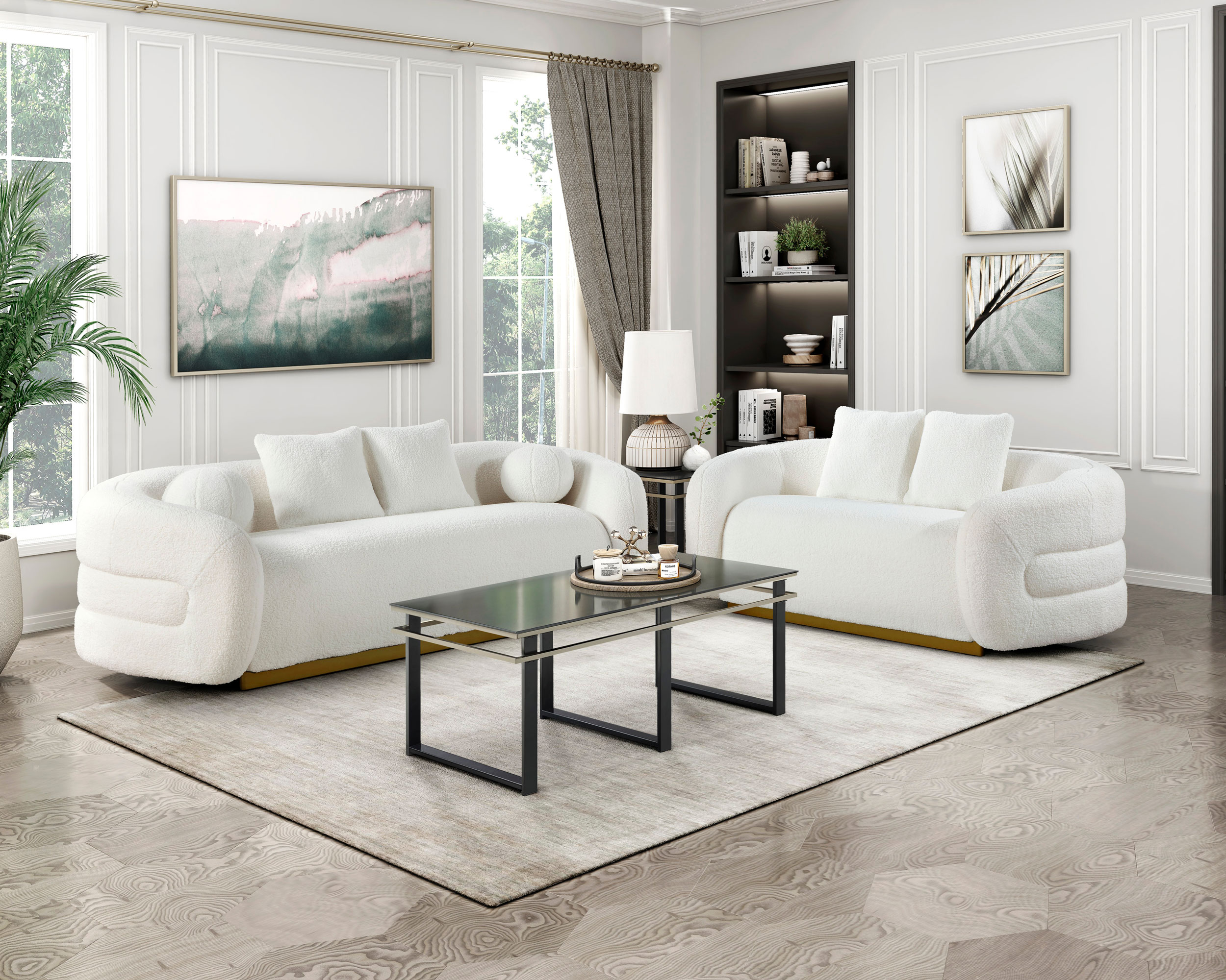 Novella Sherpa Living Room Set