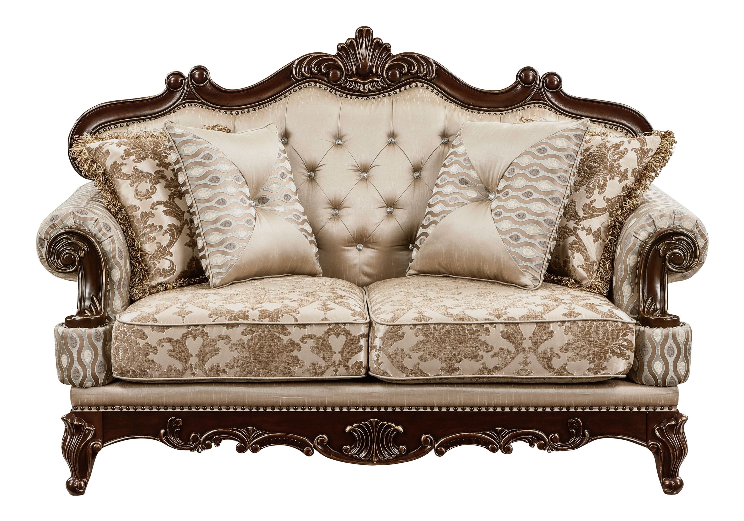 Balthasar Chenille/Faux Crystal Loveseat