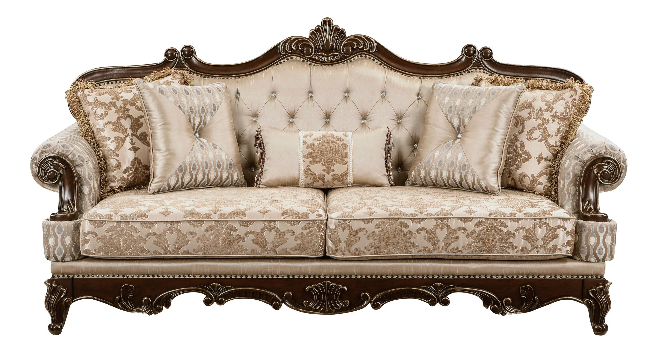 Balthasar Chenille/Faux Crystal Sofa