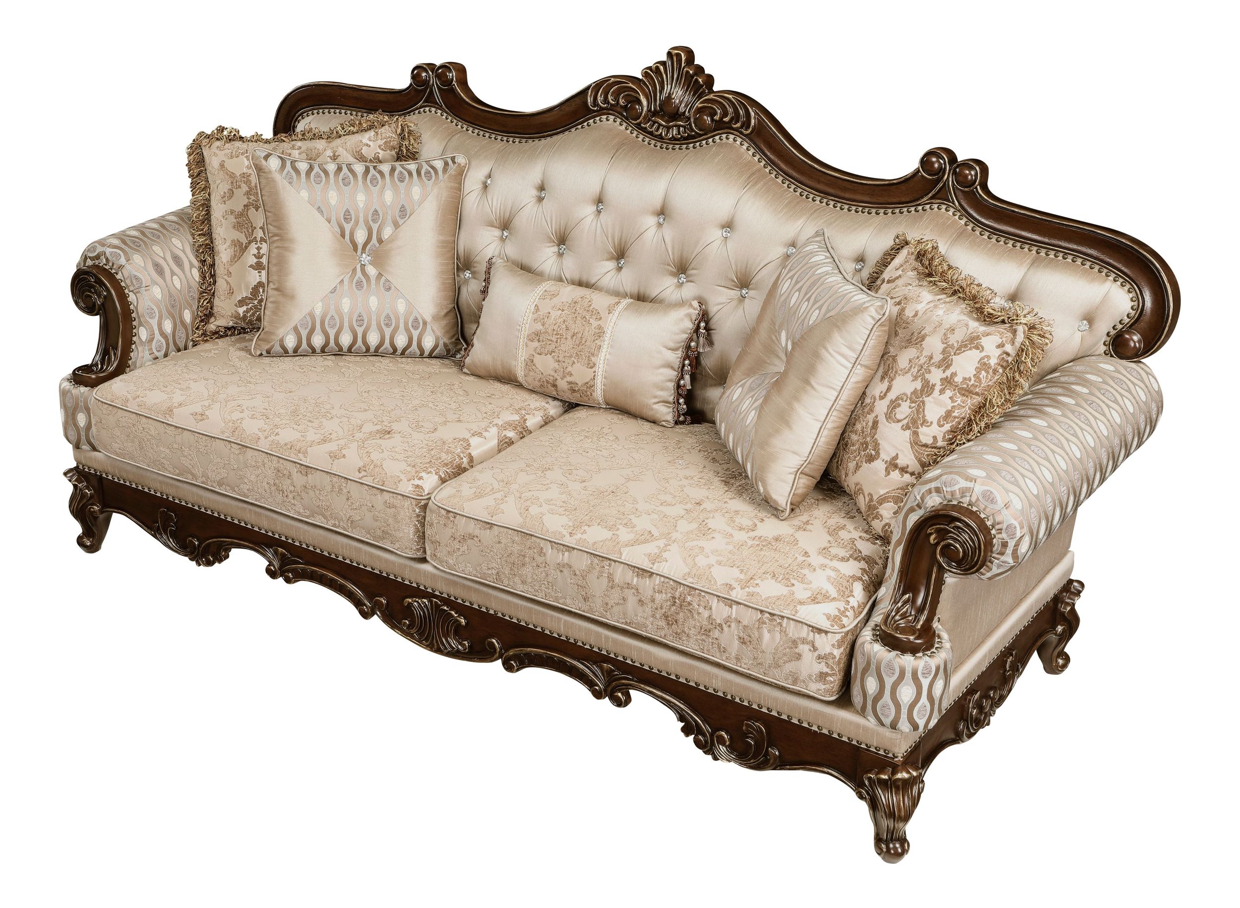 Balthasar Chenille/Faux Crystal Sofa