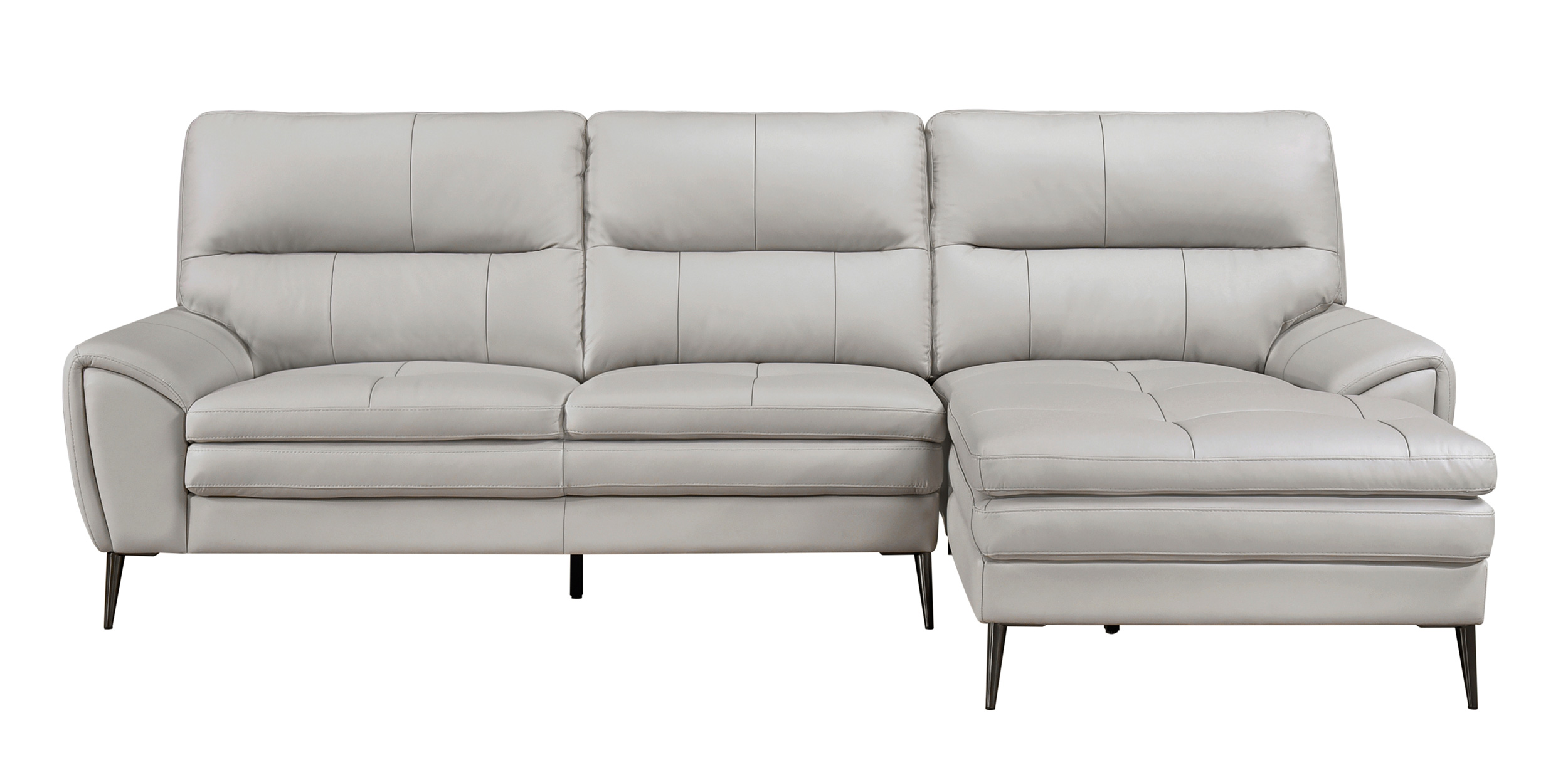 Essex Leather 2‑Piece Sectional with Right Chaise