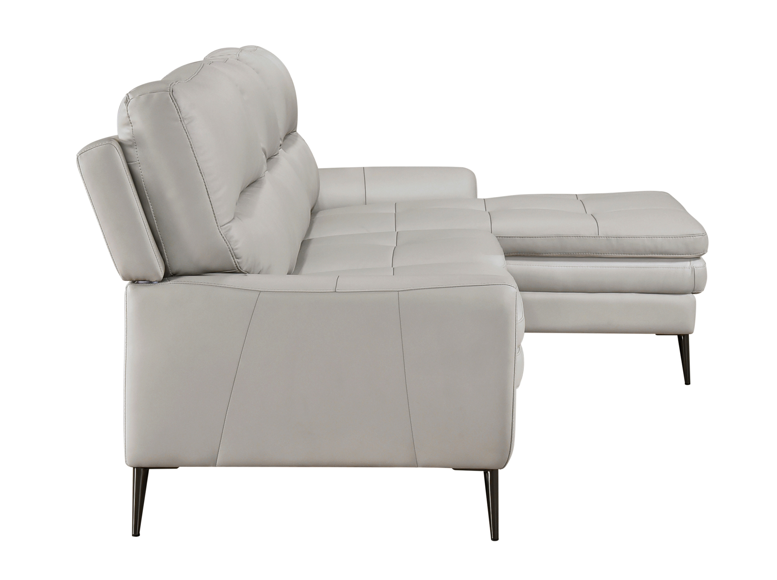 Essex Leather 2‑Piece Sectional with Right Chaise