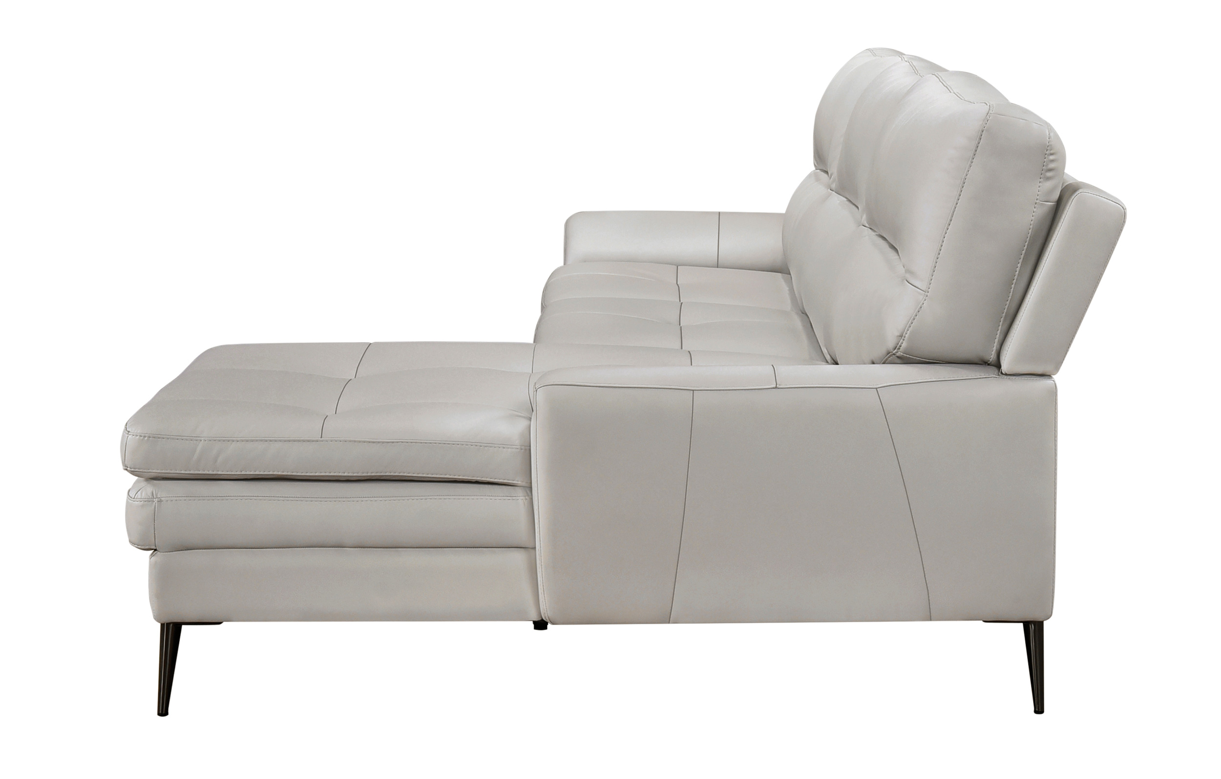 Essex Leather 2‑Piece Sectional with Right Chaise