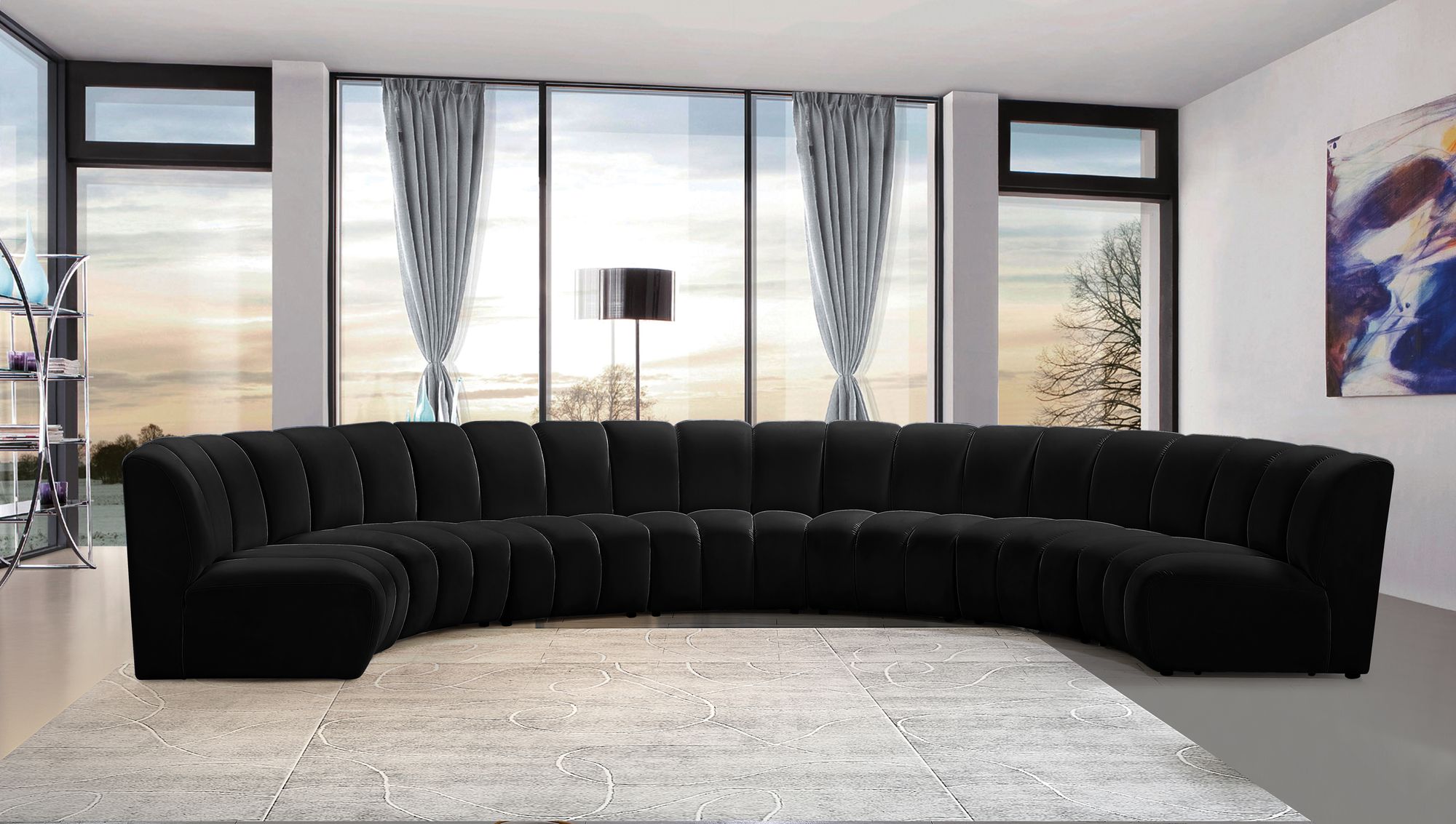 Infinity 183" 7-Piece Velvet Modular Sectional