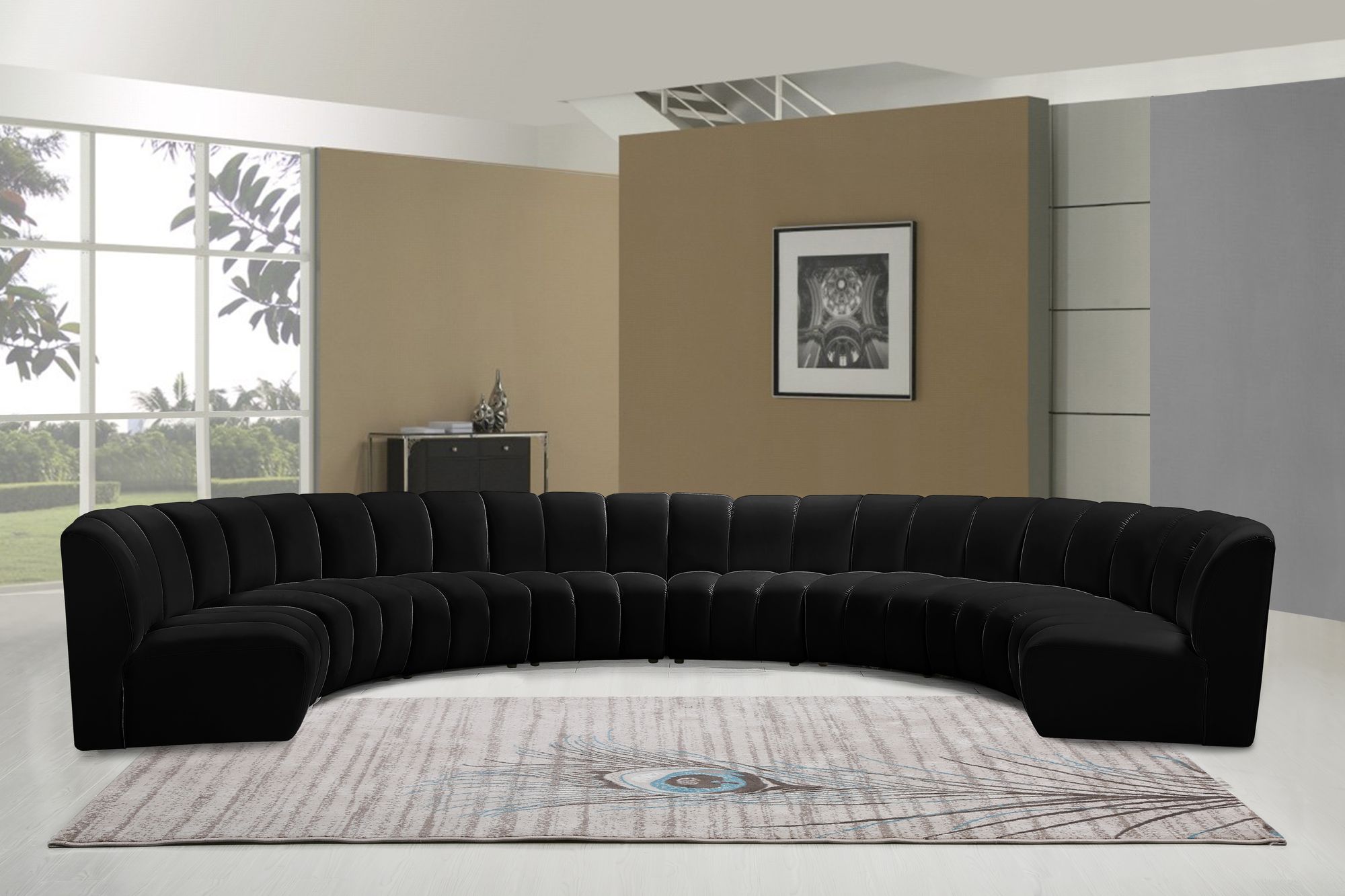 Infinity 183" 8-Piece Velvet Modular Sectional