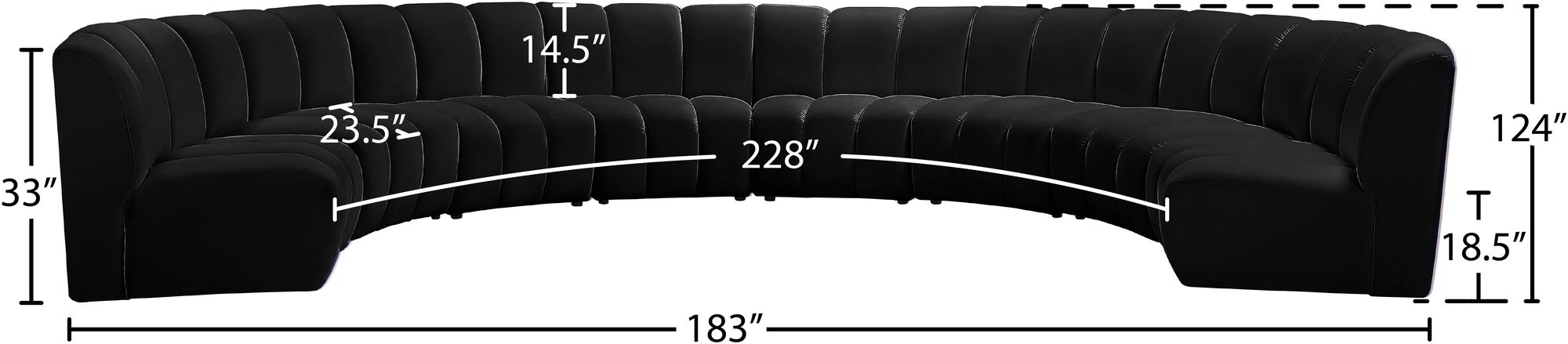 Infinity 183" 8-Piece Boucle Fabric Sectional Sofa