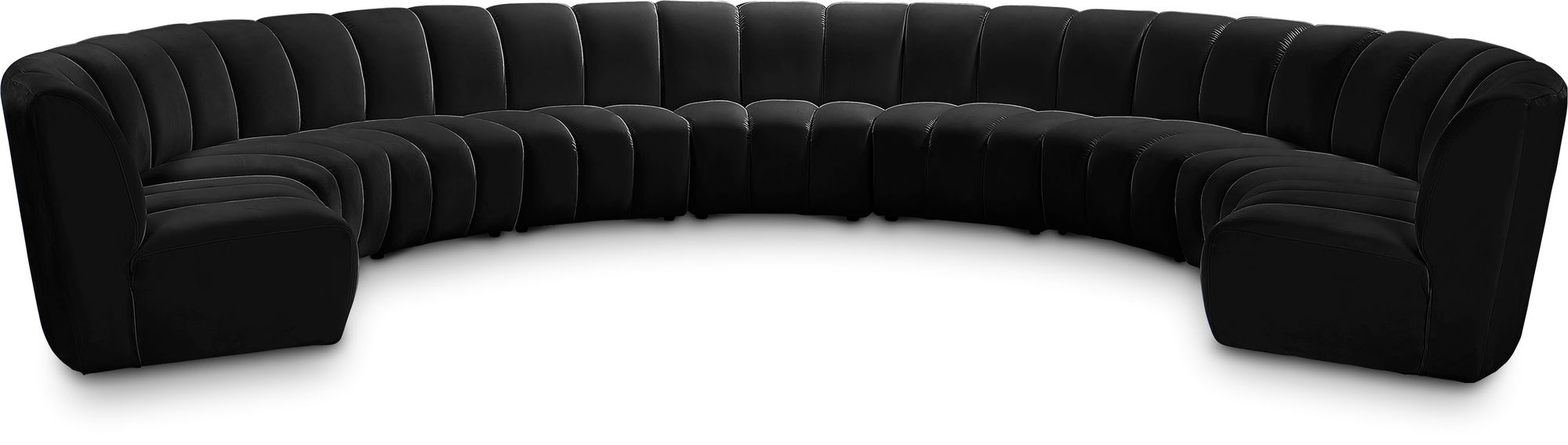 Infinity 183" 9-Piece Boucle Fabric Sectional Sofa