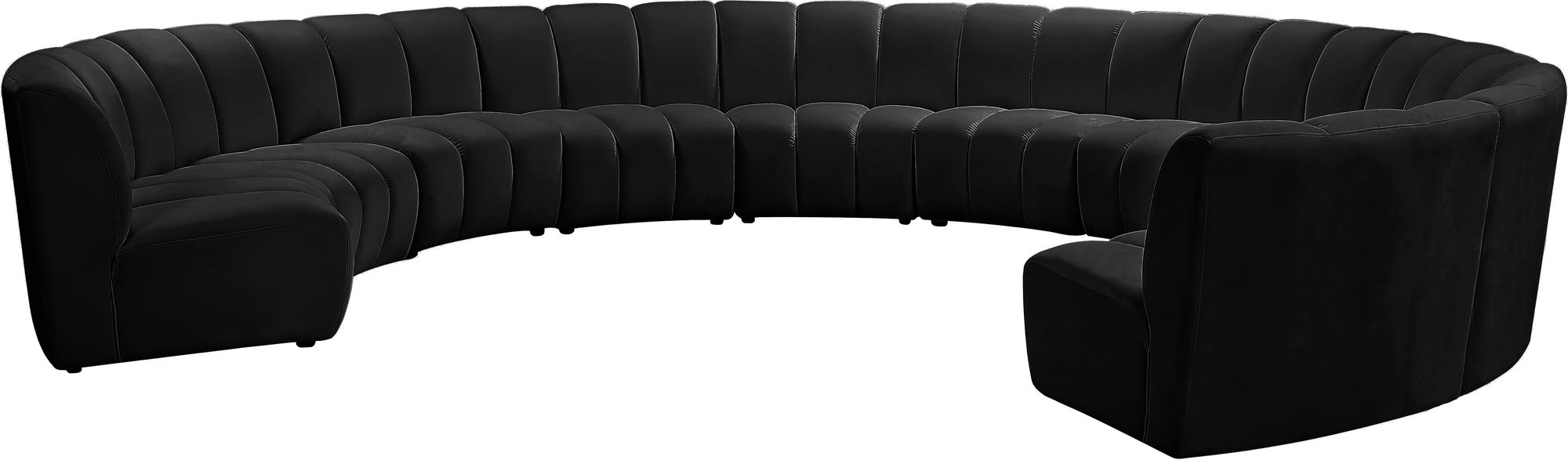 Infinity 183" 10-Piece Boucle Fabric Sectional Sofa
