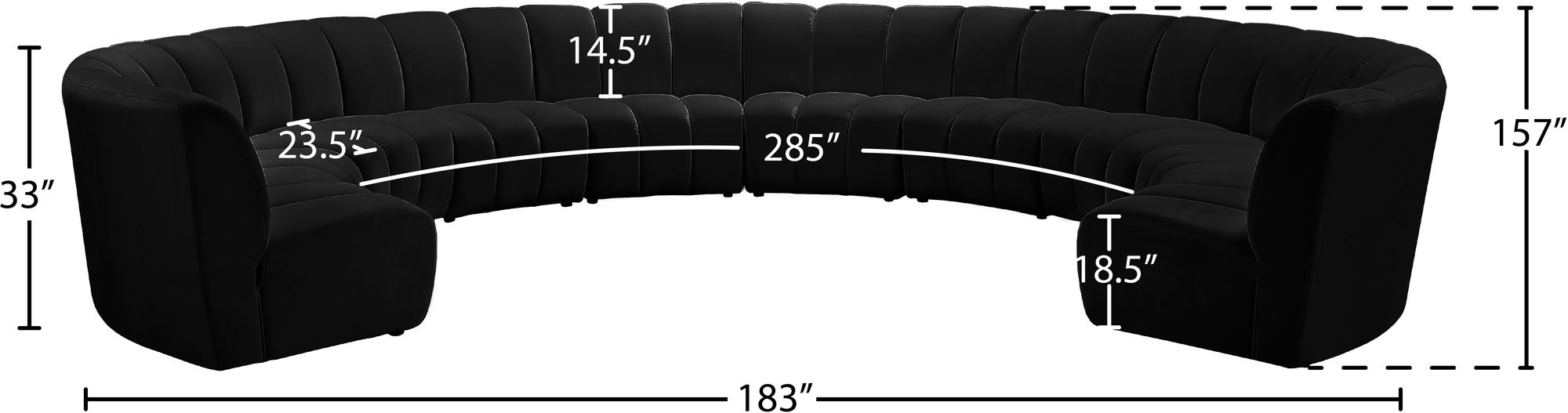 Infinity 183" 10-Piece Boucle Fabric Sectional Sofa