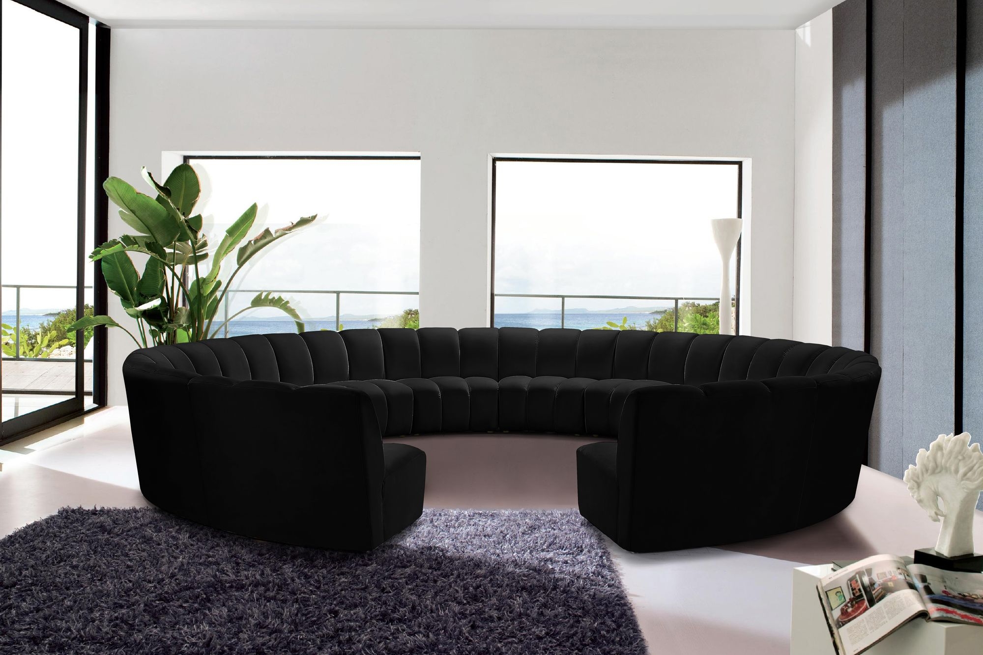 Infinity 183" 12-Piece Boucle Fabric Sectional Sofa