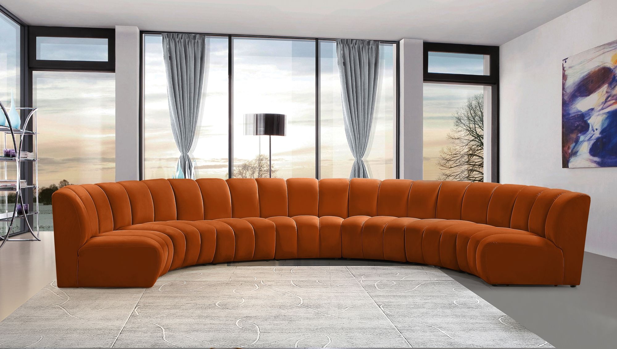 Infinity 183" 7-Piece Boucle Fabric Sectional Sofa