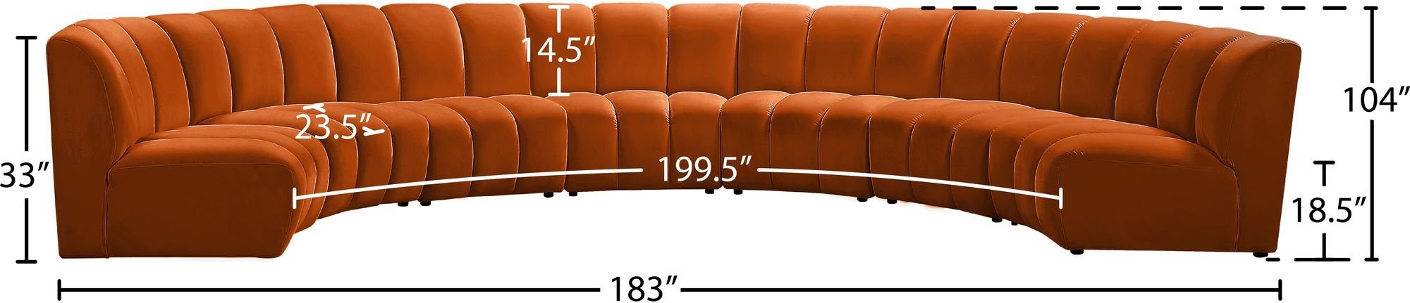 Infinity 183" 7-Piece Boucle Fabric Sectional Sofa