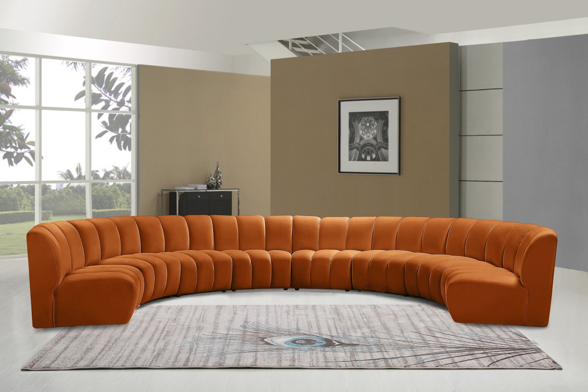Infinity 183" 8-Piece Boucle Fabric Sectional Sofa