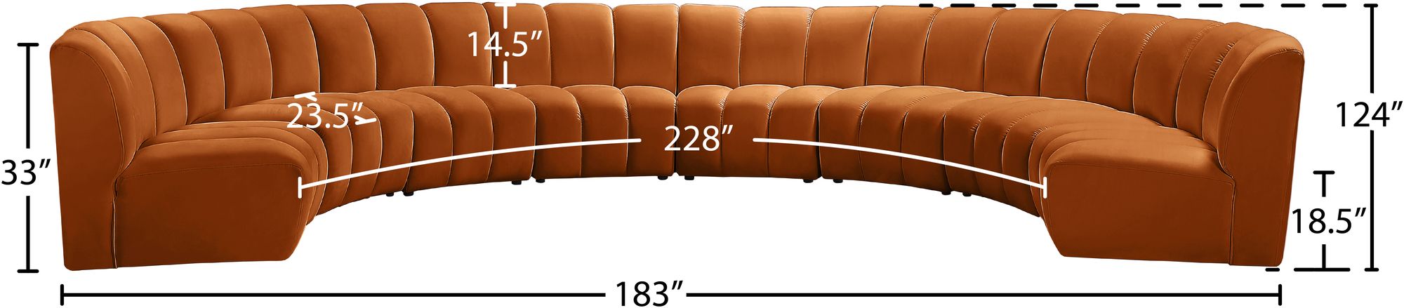 Infinity 183" 8-Piece Velvet Modular Sectional