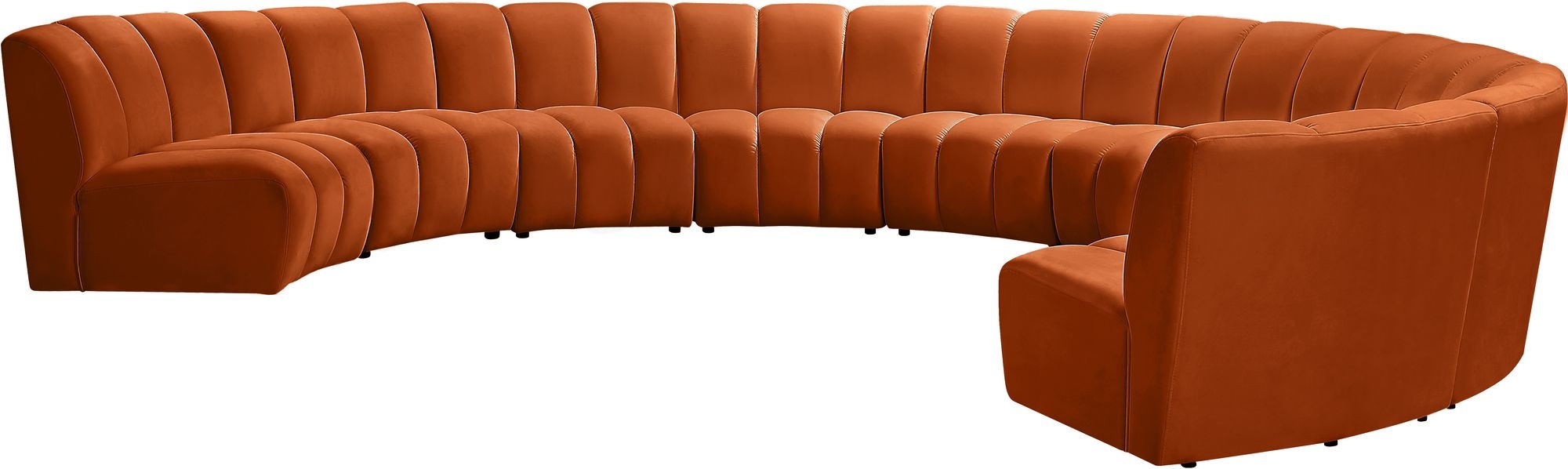 Infinity 183" 9-Piece Boucle Fabric Sectional Sofa