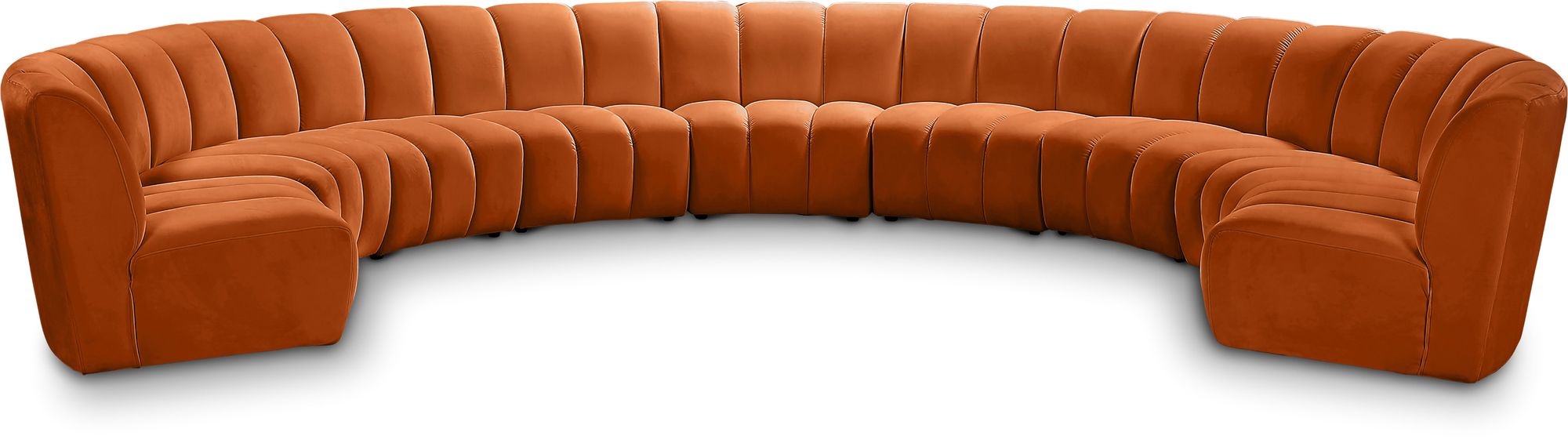 Infinity 183" 9-Piece Boucle Fabric Sectional Sofa