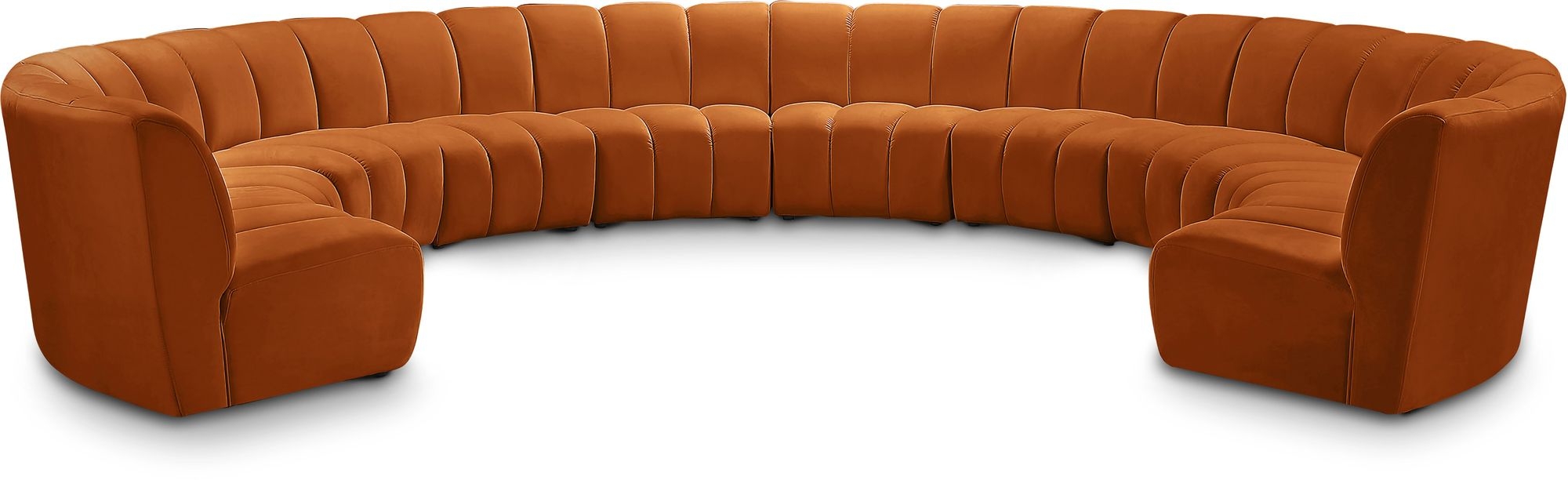 Infinity 183" 10-Piece Boucle Fabric Sectional Sofa