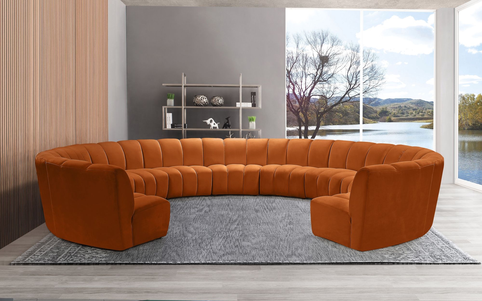 Infinity 183" 11-Piece Boucle Fabric Sectional Sofa