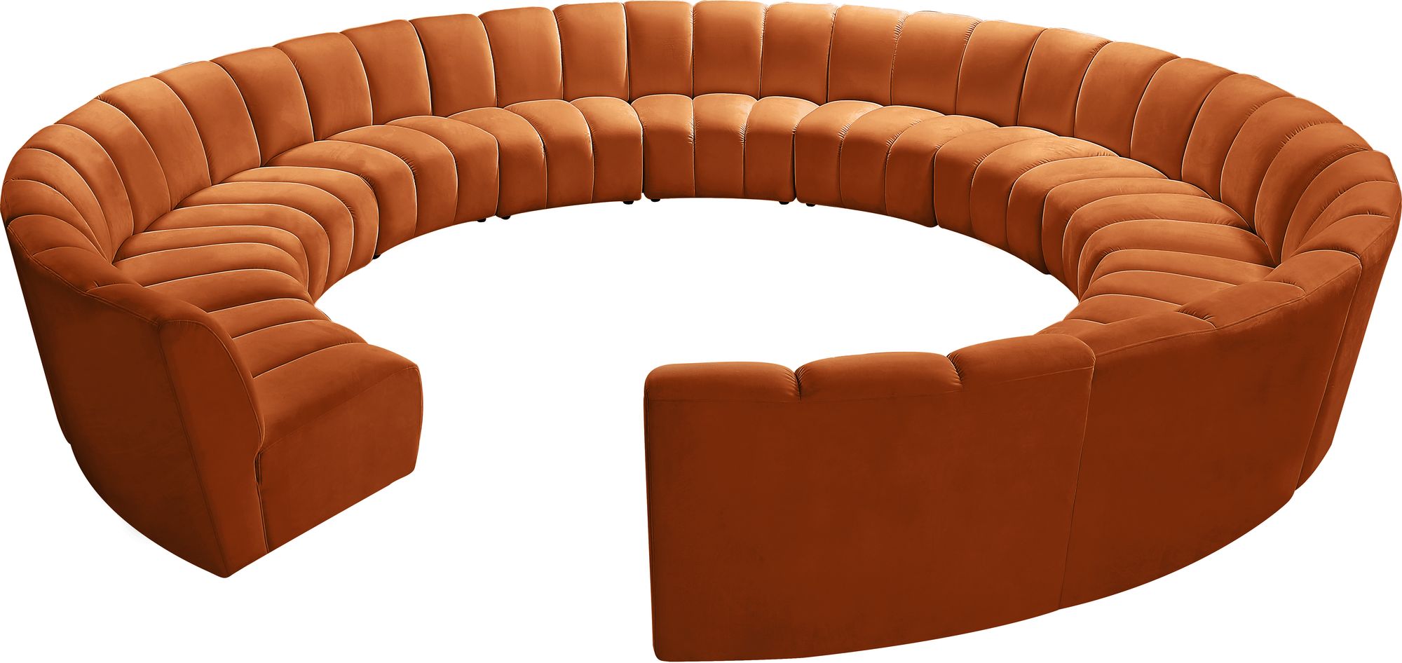 Infinity 183" 12-Piece Velvet Modular Sectional