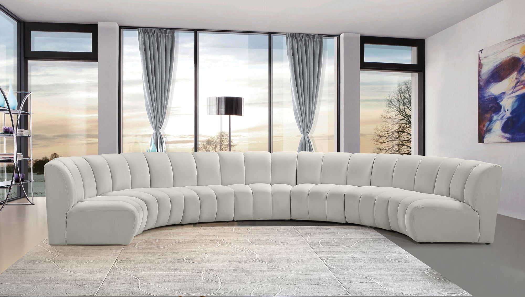 Infinity 183" 7-Piece Velvet Modular Sectional