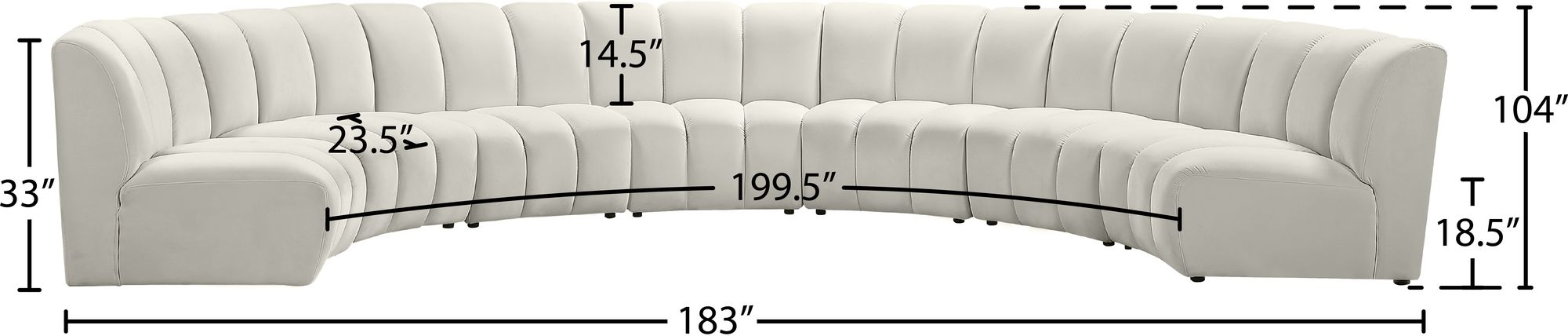 Infinity 183" 7-Piece Boucle Fabric Sectional Sofa