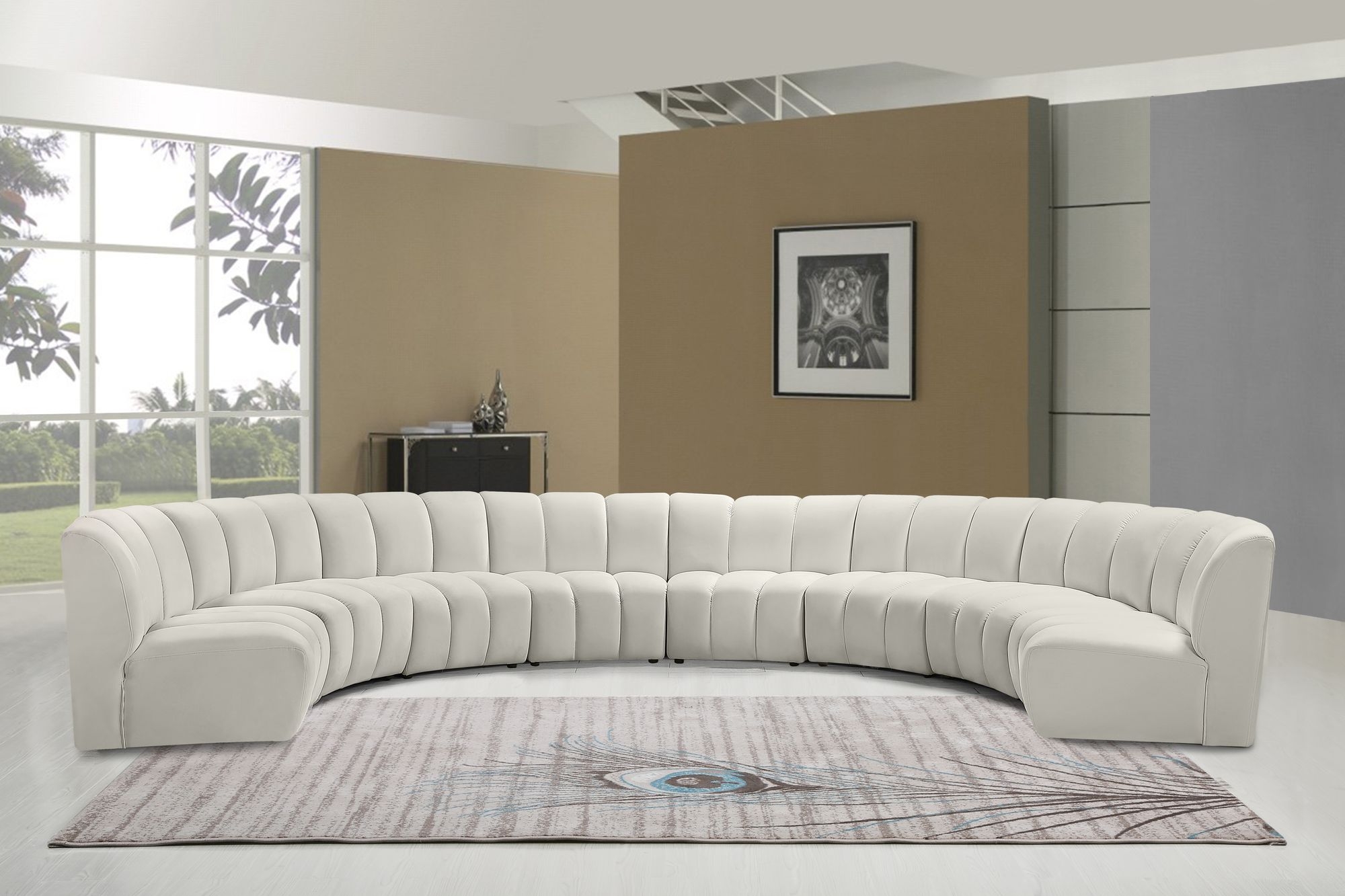 Infinity 183" 8-Piece Boucle Fabric Sectional Sofa