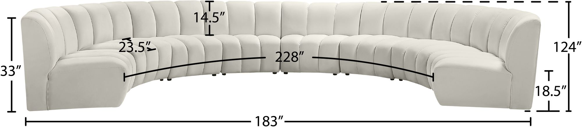 Infinity 183" 8-Piece Velvet Modular Sectional