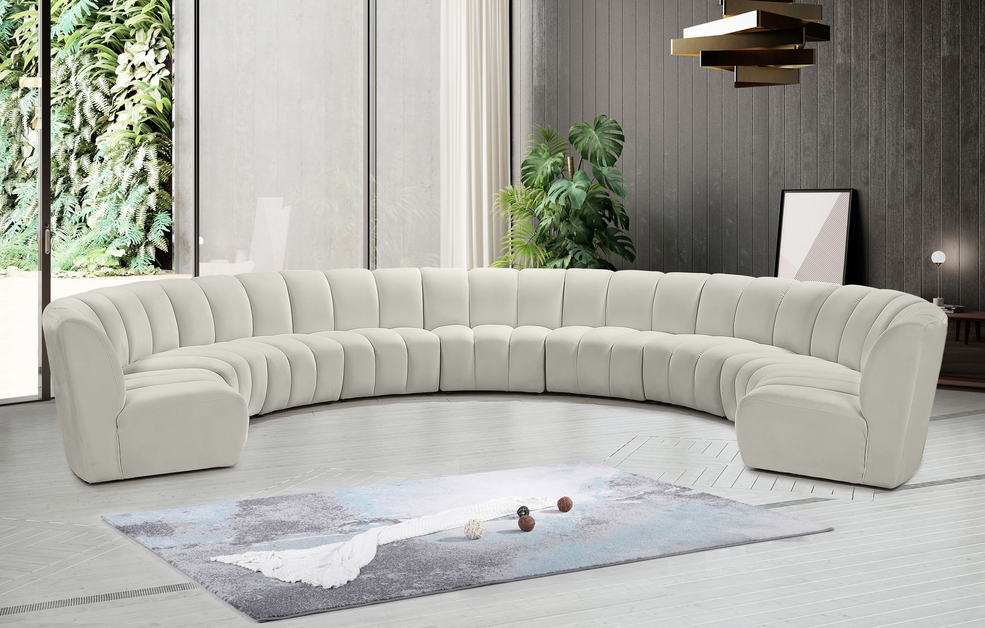 Infinity 183" 9-Piece Velvet Modular Sectional