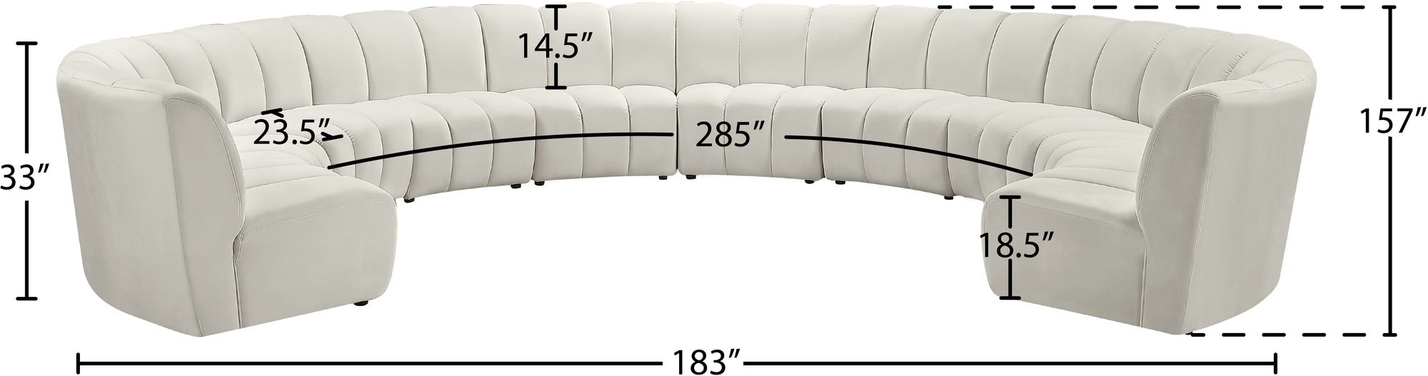 Infinity 183" 10-Piece Boucle Fabric Sectional Sofa