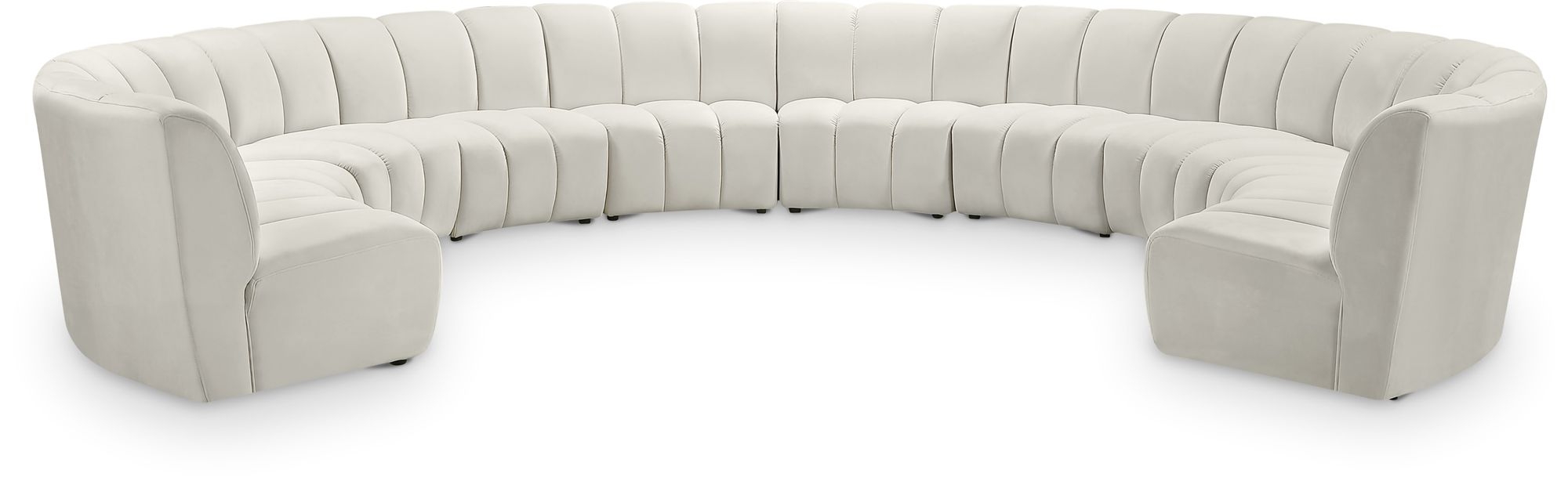 Infinity 183" 10-Piece Boucle Fabric Sectional Sofa